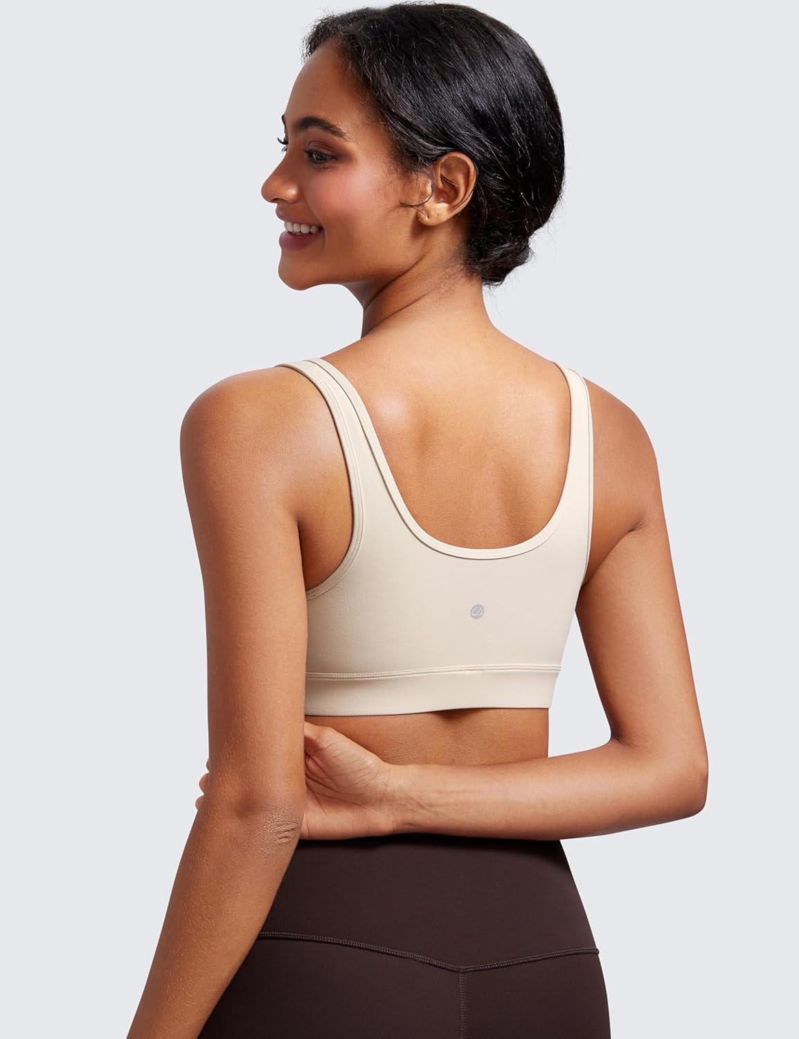 CRZ YOGA Butterluxe Maternity Nursing Bras for Women Crossover Wireless Sleep Breastfeeding Lounge Pregnancy Bra ComfortableMojave Tan