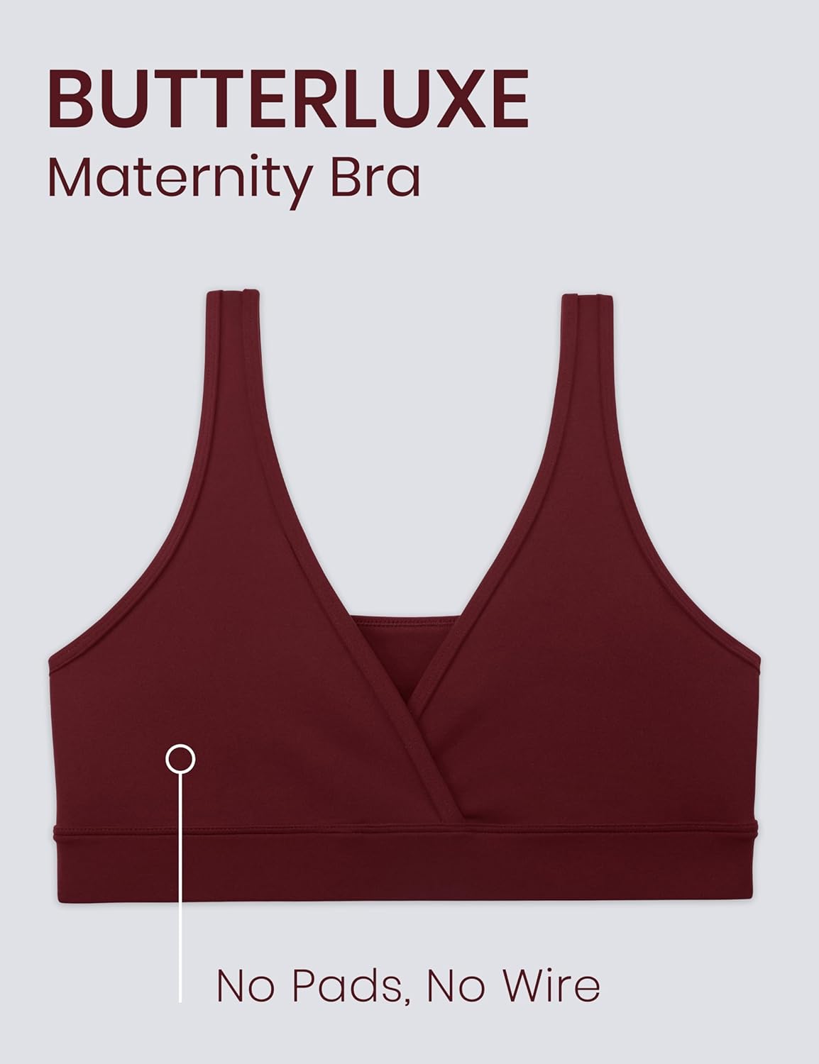 CRZ YOGA Butterluxe Maternity Nursing Bras for Women Crossover Wireless Sleep Breastfeeding Lounge Pregnancy Bra ComfortableRed Merlot