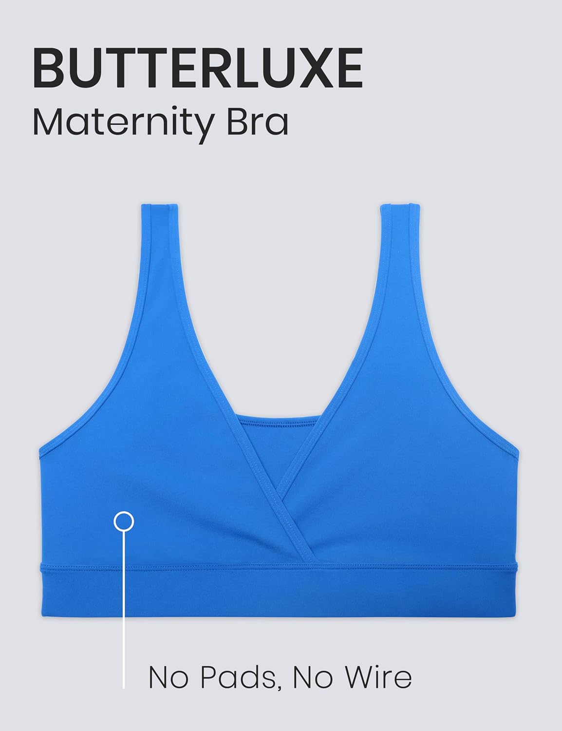 CRZ YOGA Butterluxe Maternity Nursing Bras for Women Crossover Wireless Sleep Breastfeeding Lounge Pregnancy Bra ComfortableSparkle Blue