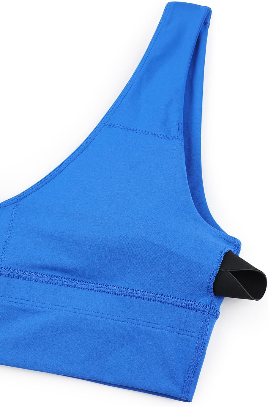 CRZ YOGA Butterluxe Womens VNeck Longline Sports Bra  U Back Wireless Yoga Bra Low Impact Padded Crop TopSparkle Blue