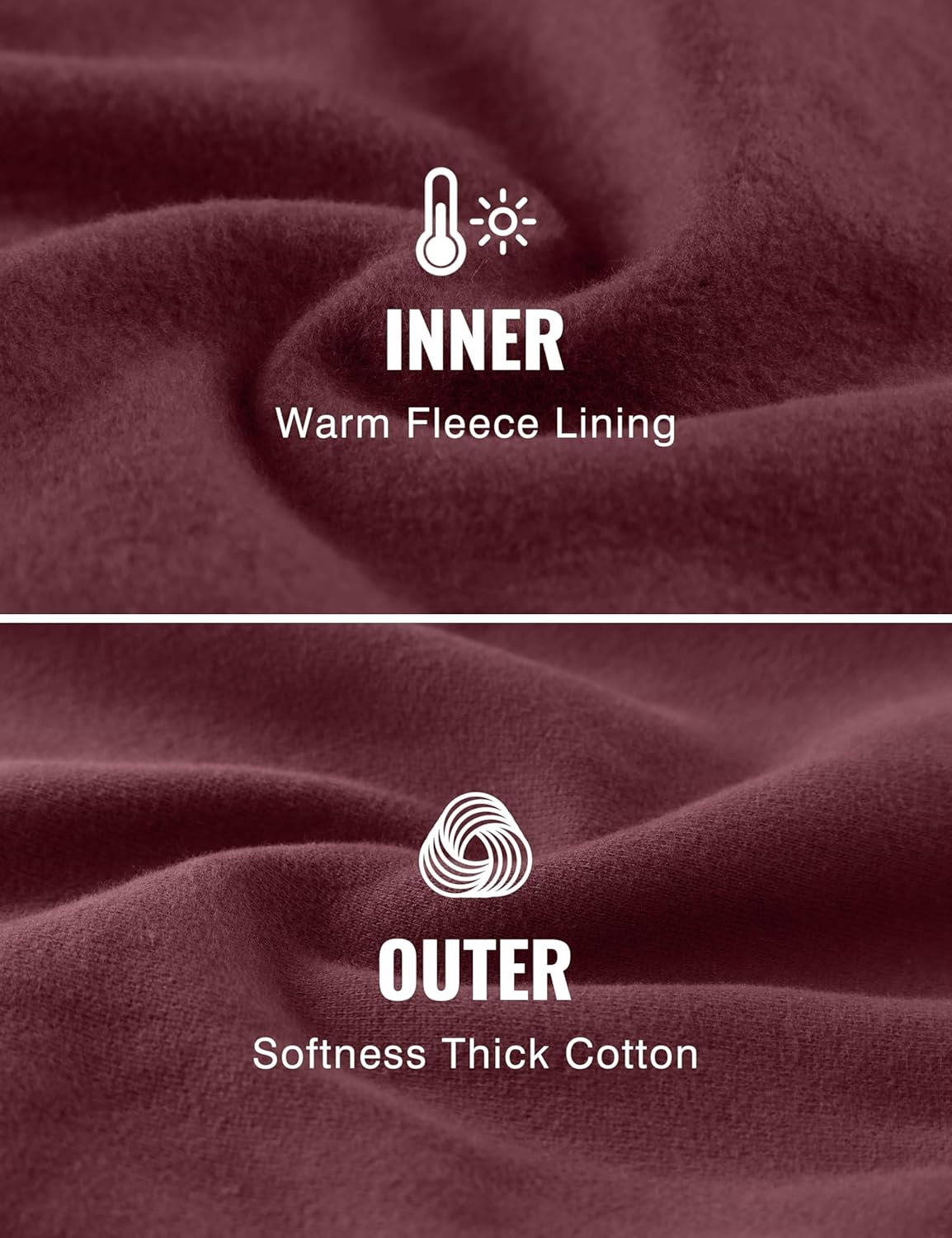 CRZ YOGA Cotton Fleece Lined Sweatpants Women 30quot Straight Leg Casual Lounge Sweat Pants for WomenDark Red