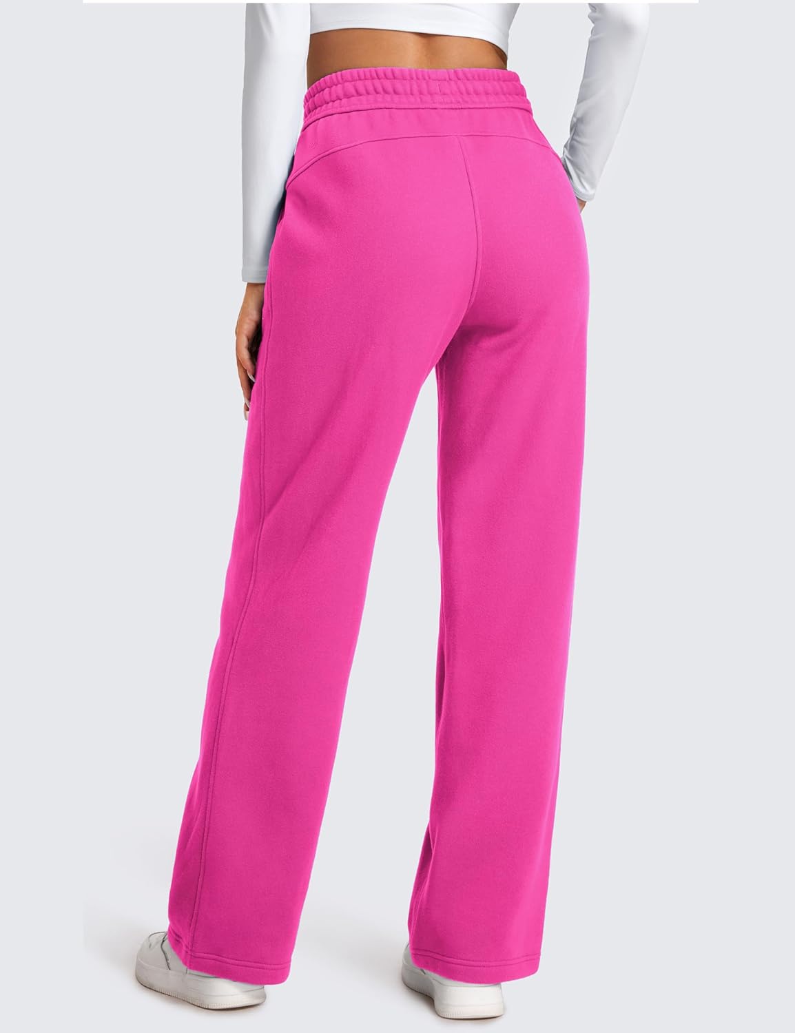 CRZ YOGA Cotton Fleece Lined Sweatpants Women 30quot Straight Leg Casual Lounge Sweat Pants for WomenHibiscus Purple