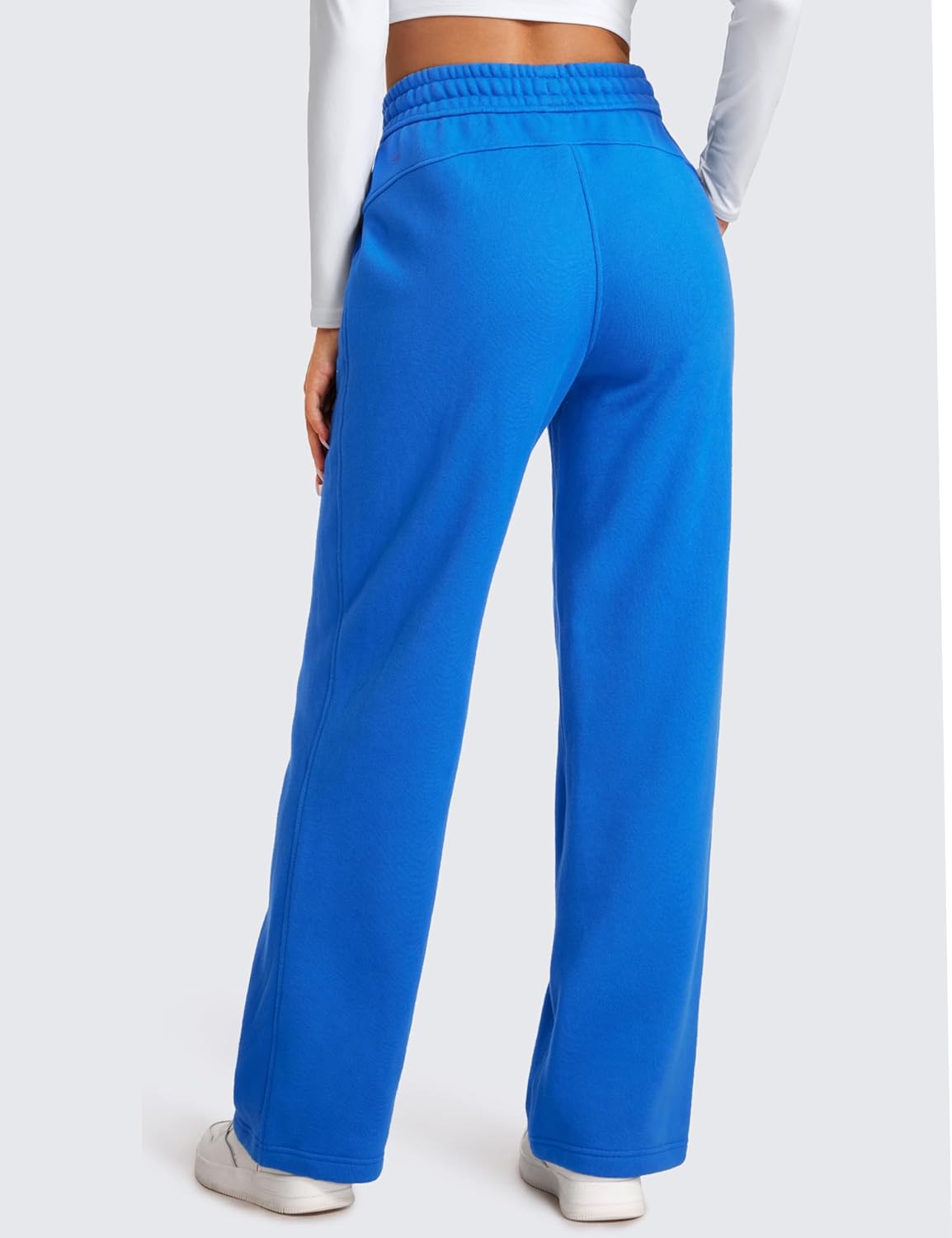 CRZ YOGA Cotton Fleece Lined Sweatpants Women 30quot Straight Leg Casual Lounge Sweat Pants for WomenSparkle Blue