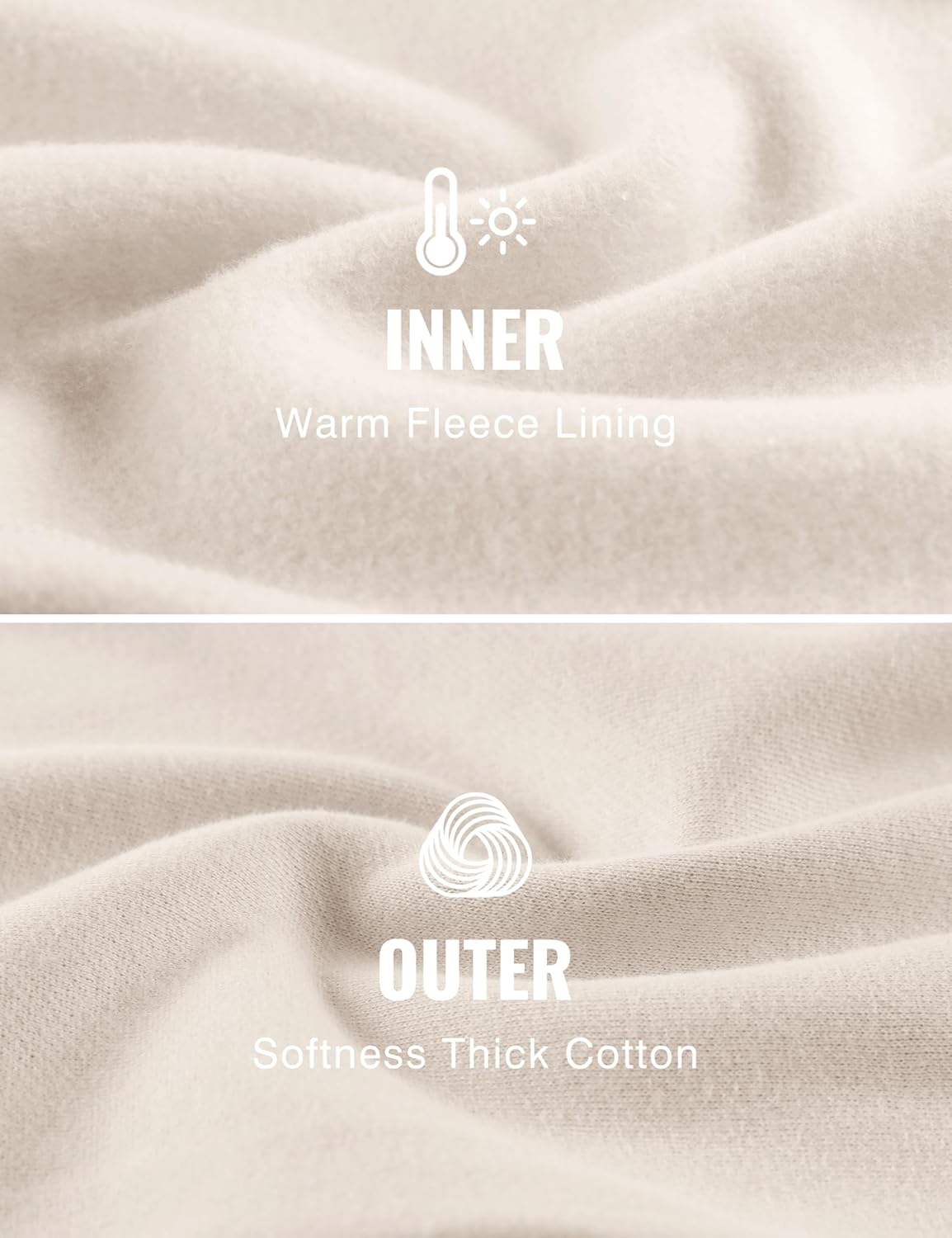 CRZ YOGA Cotton Fleece Lined Sweatpants Women 30quot Straight Leg Casual Lounge Sweat Pants for WomenWhite Apricot