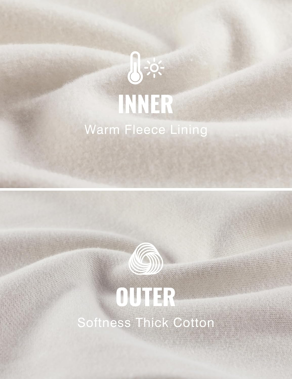 CRZ YOGA Cotton Fleece Sweatpants for Men 32quot Loosed Fit Lounge Casual Elastic Bottom Sweat Pants with Zipper PocketsMilky White Bone