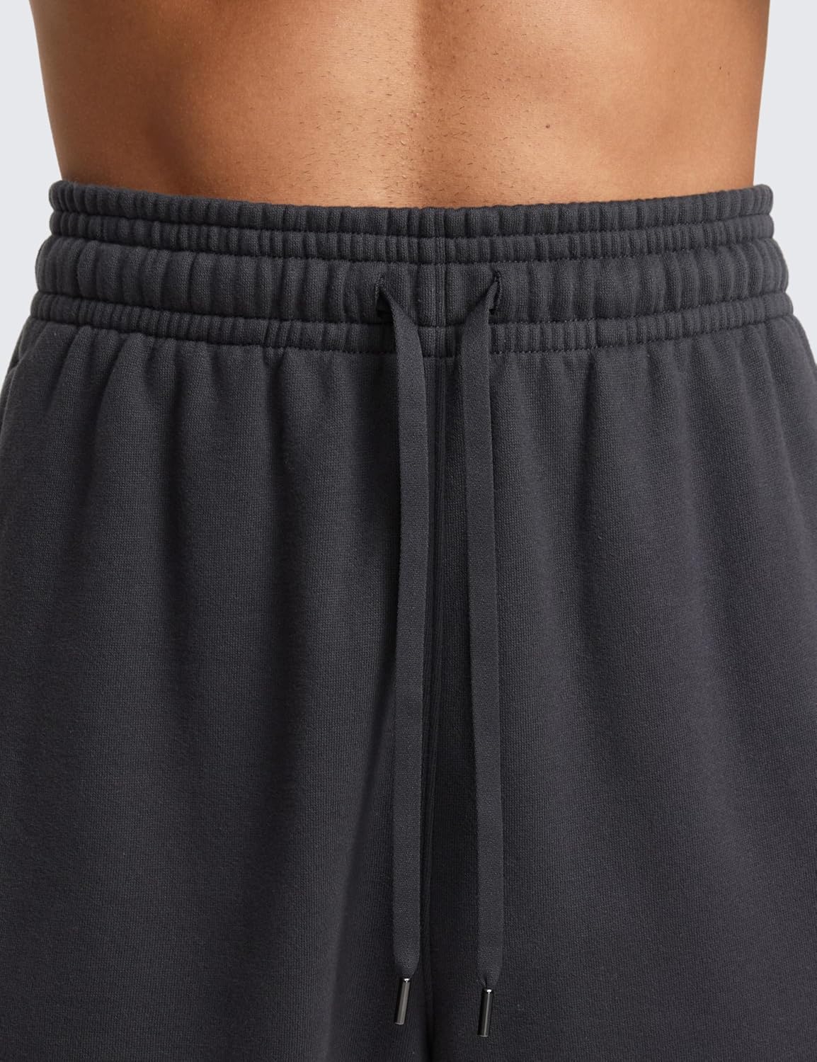 CRZ YOGA Cotton Fleece Sweatpants for Men 32quot Loosed Fit Lounge Casual Elastic Bottom Sweat Pants with Zipper PocketsMysterious Grey