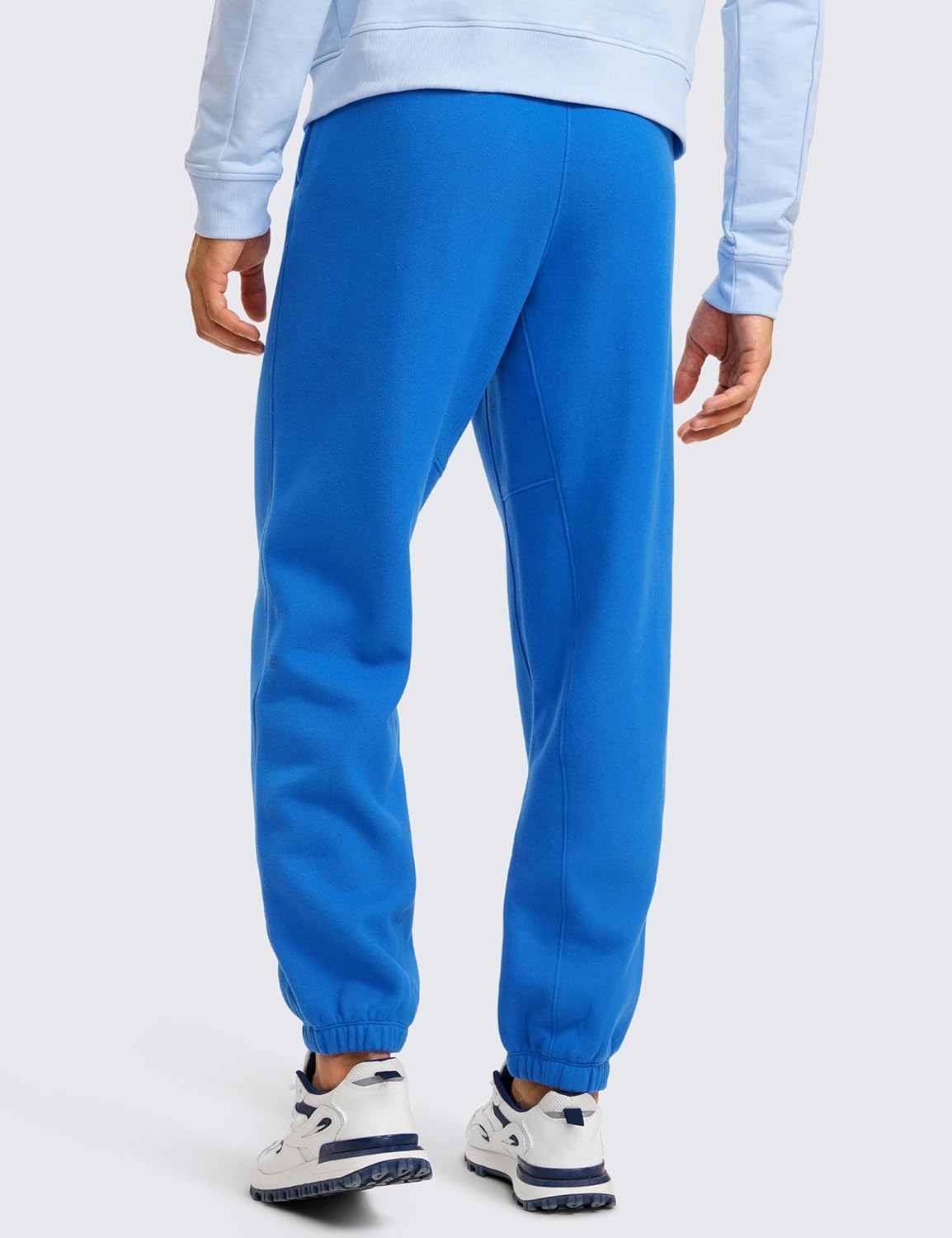 CRZ YOGA Cotton Fleece Sweatpants for Men 32quot Loosed Fit Lounge Casual Elastic Bottom Sweat Pants with Zipper PocketsSparkle Blue