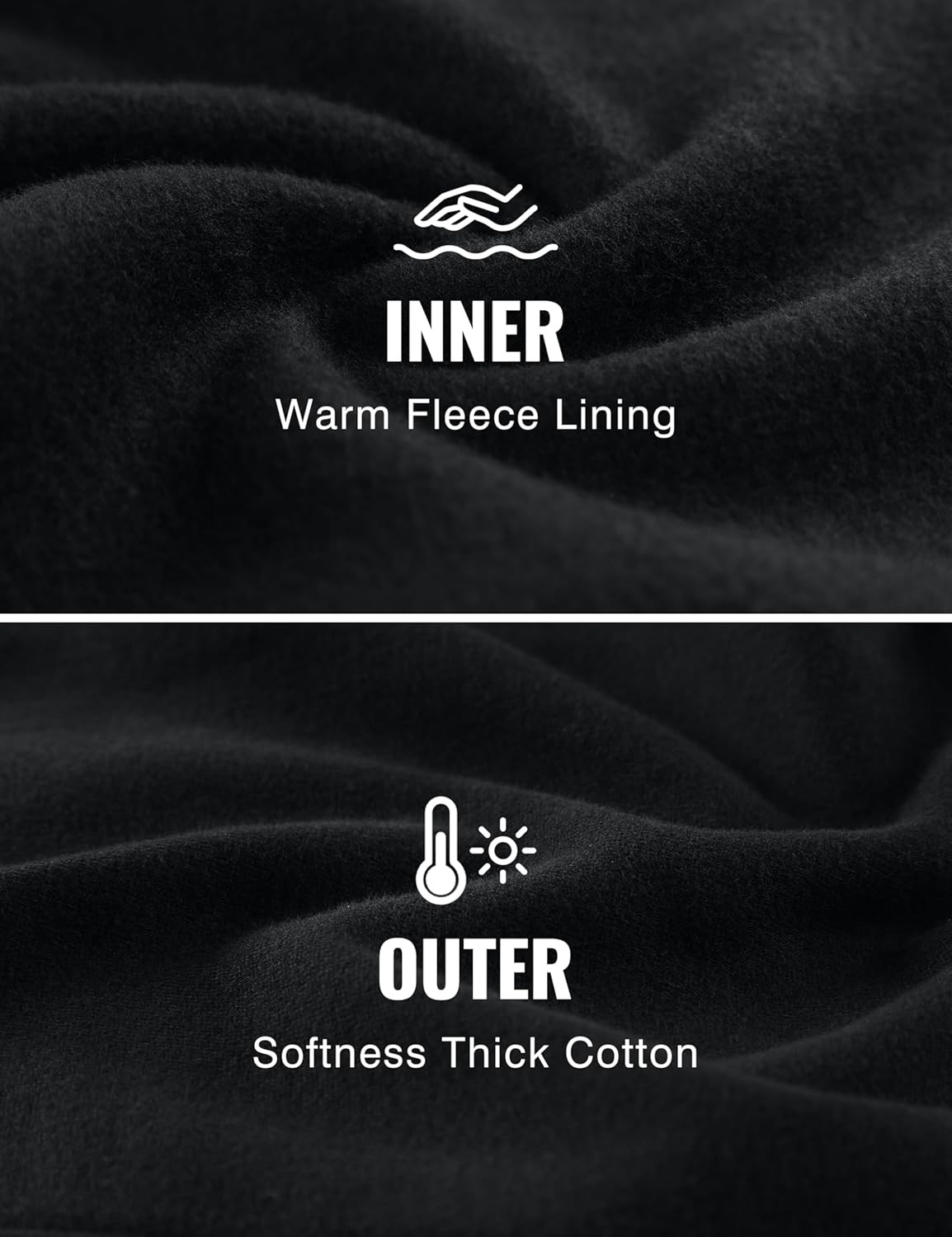 CRZ YOGA Fleece Lined Half Zip Sweatshirts for Men Mock Neck Pullover Sweatshirt Casual Workout Daily SweatersBlack