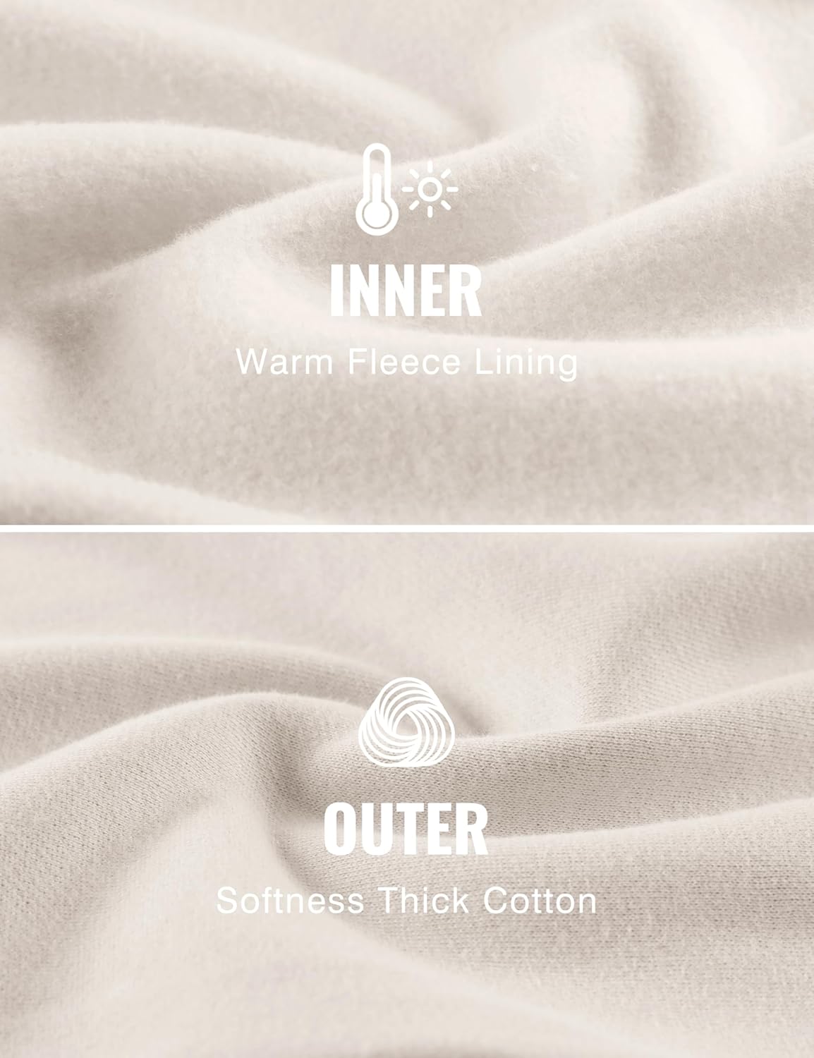CRZ YOGA Fleece Lined Half Zip Sweatshirts for Men Mock Neck Pullover Sweatshirt Casual Workout Daily SweatersWhite Apricot