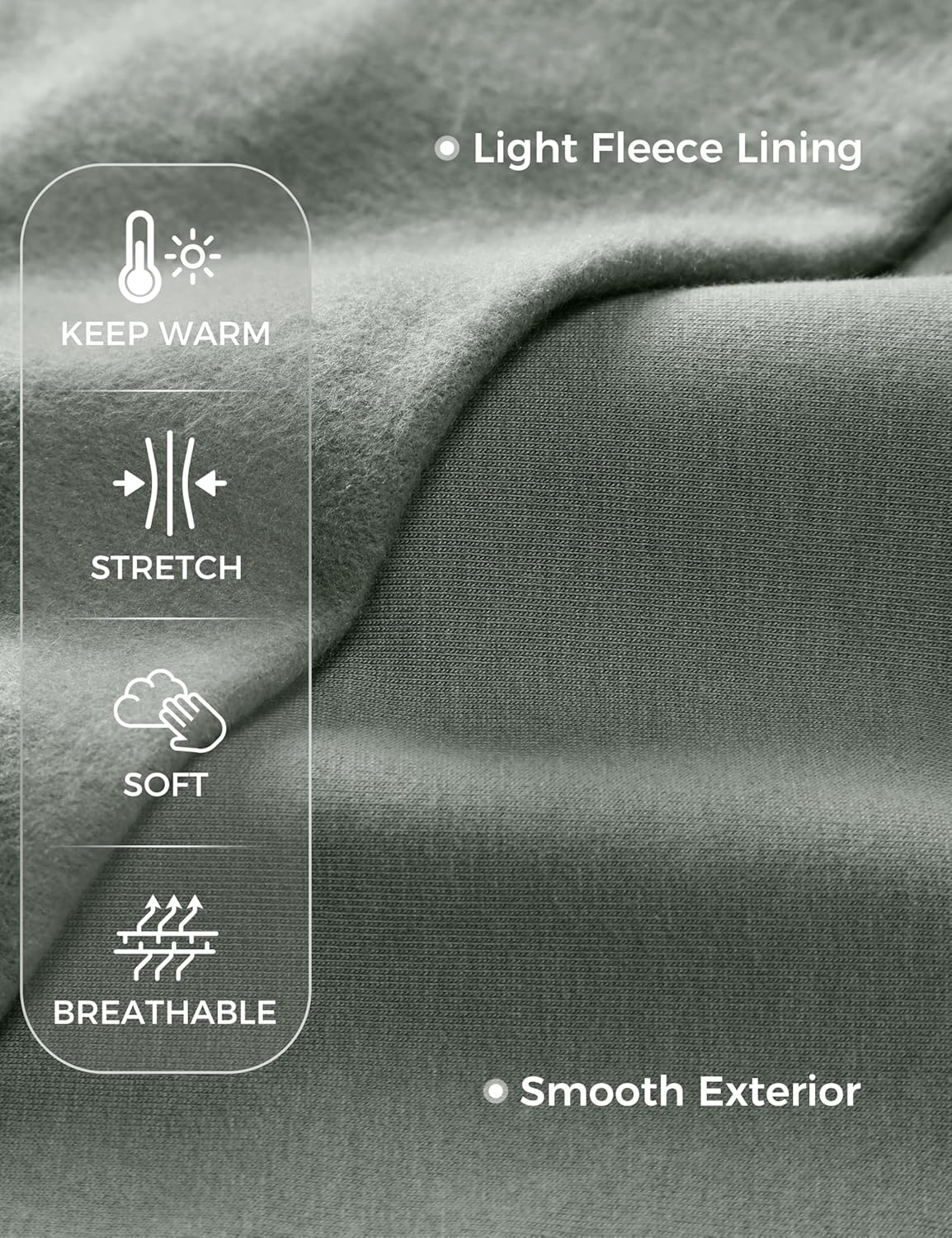 CRZ YOGA Fleece Sweatpants Women Cotton Joggers High Waisted Lounge Casual Travel Elastic Bottom Pants with PocketsGrey Sage