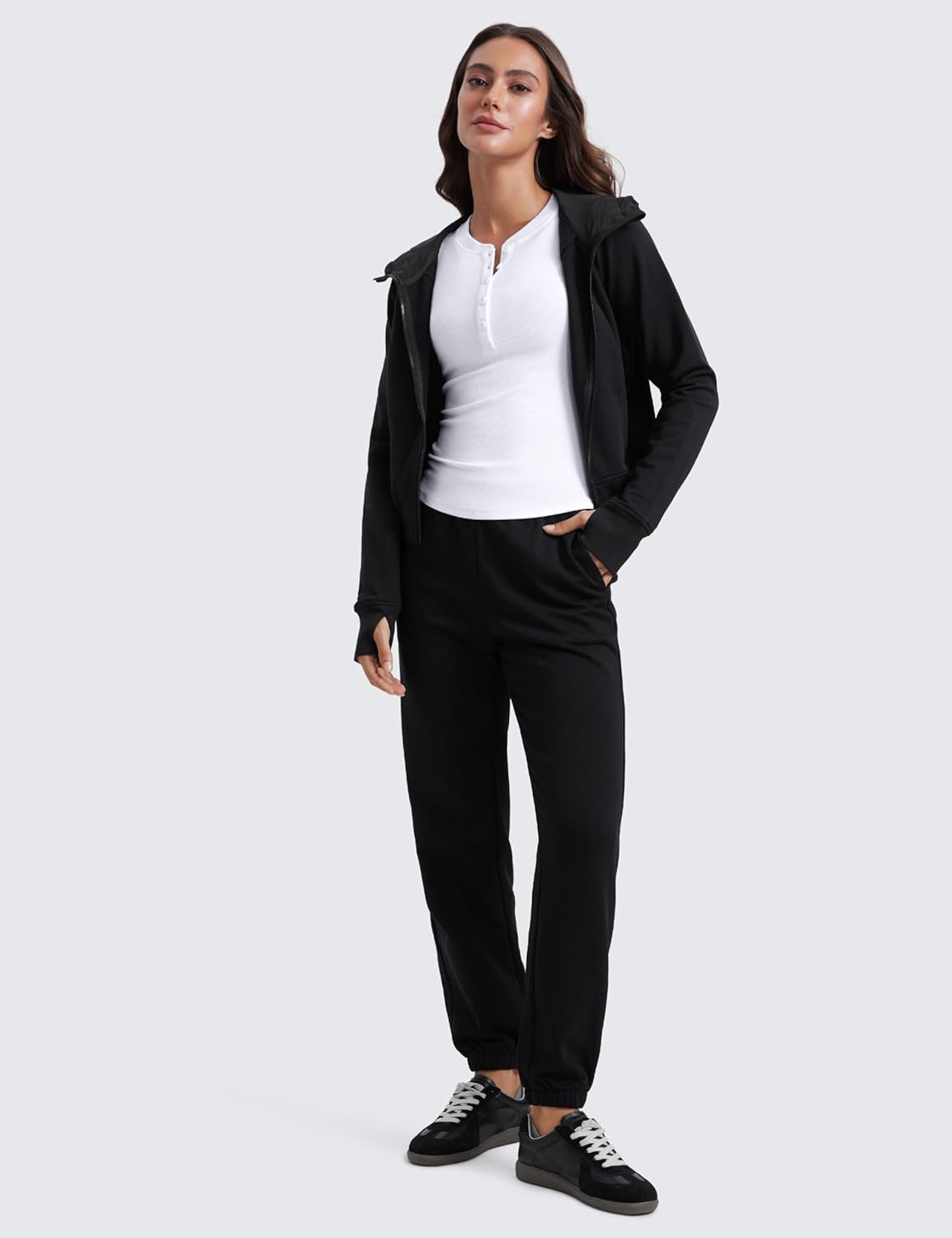 CRZ YOGA Long Sleeve Henley Shirts for Women Soft Casual Tight Tops Stretchy Knit Layering Basic Fitted Fall ShirtWhite