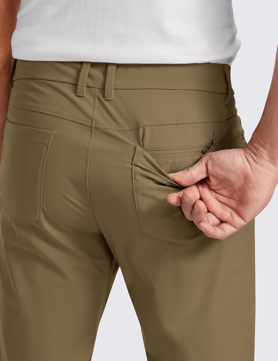 CRZ YOGA Mens All Day Comfy Golf Pants with 5Pocket  30quot32quot34 Quick Dry Lightweight Casual Work Stretch PantsArtifact Brown