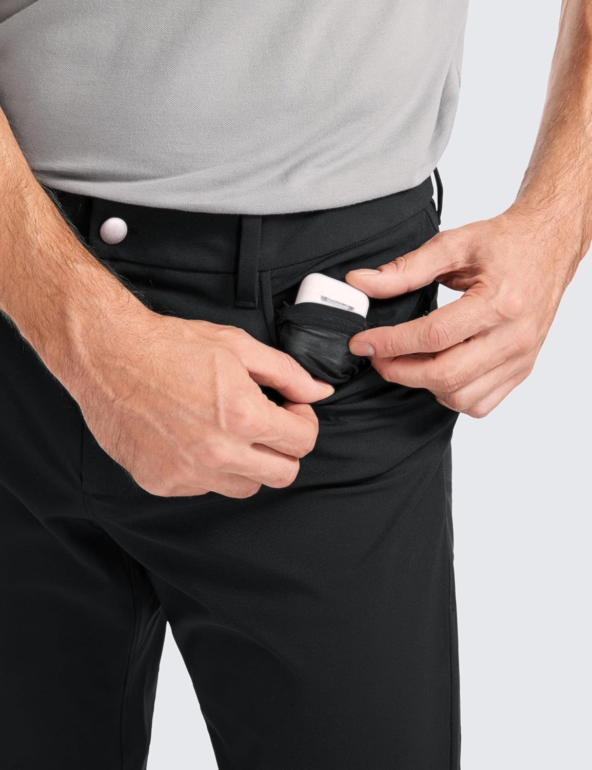 CRZ YOGA Mens All Day Comfy Golf Pants with 5Pocket  30quot32quot34 Quick Dry Lightweight Casual Work Stretch PantsBlack