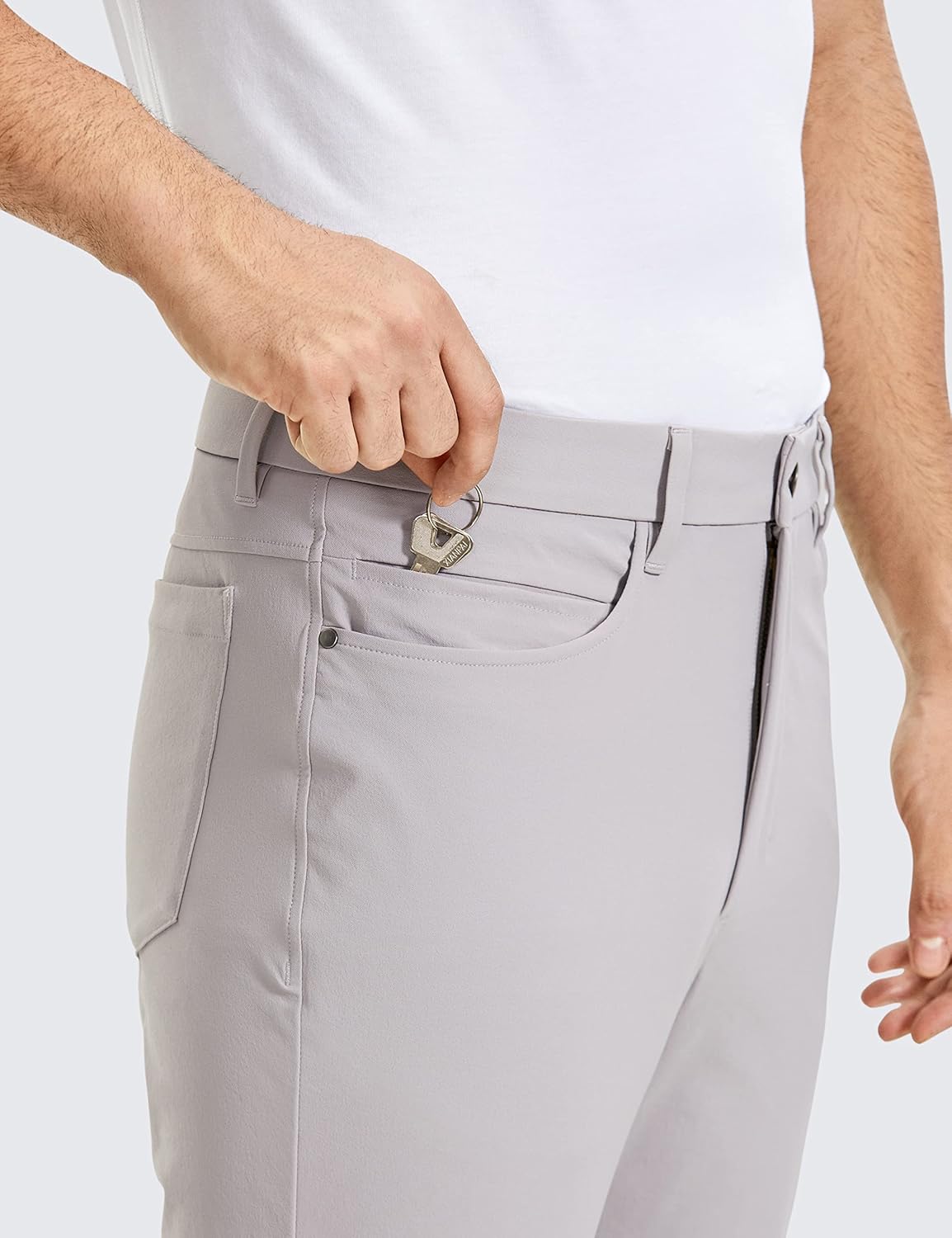 CRZ YOGA Mens All Day Comfy Golf Pants with 5Pocket  30quot32quot34 Quick Dry Lightweight Casual Work Stretch PantsGull Gray