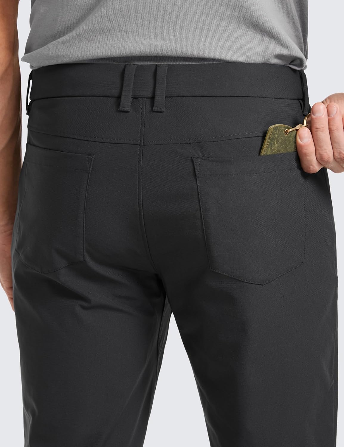 CRZ YOGA Mens All Day Comfy Golf Pants with 5Pocket  30quot32quot34 Quick Dry Lightweight Casual Work Stretch PantsInk Gray