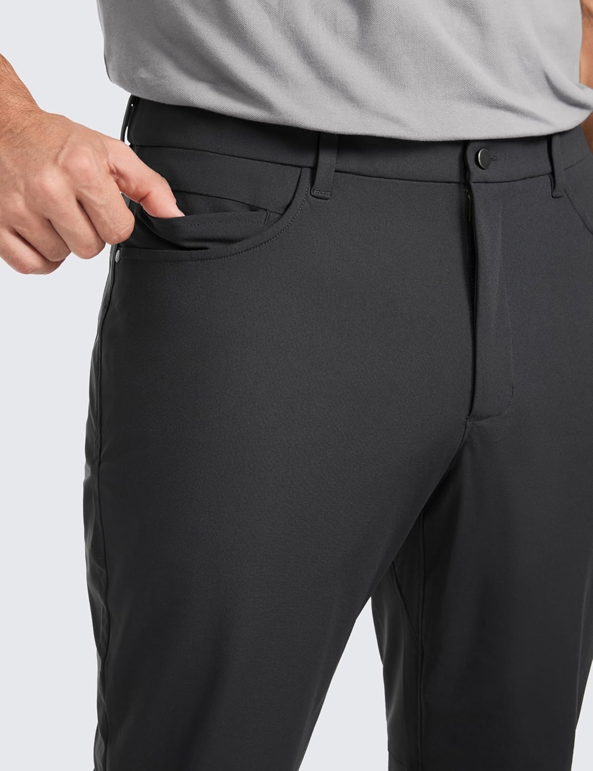CRZ YOGA Mens All Day Comfy Golf Pants with 5Pocket  30quot32quot34 Quick Dry Lightweight Casual Work Stretch PantsInk Gray