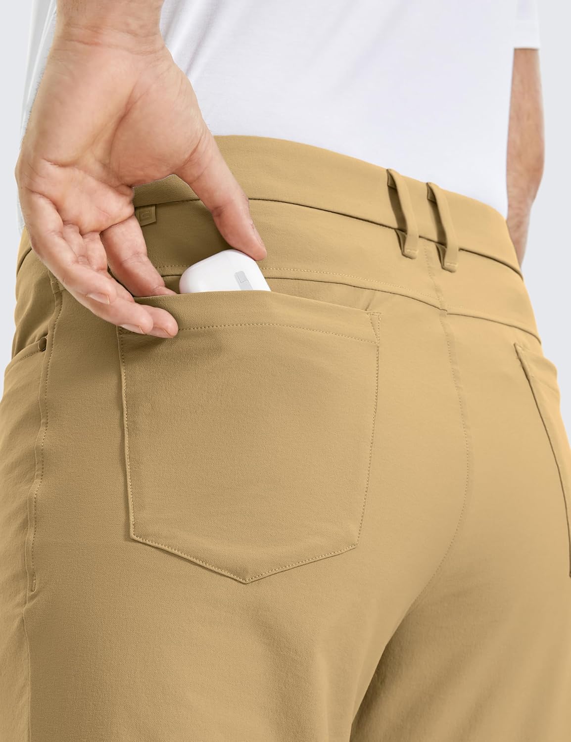 CRZ YOGA Mens All Day Comfy Golf Pants with 5Pocket  30quot32quot34 Quick Dry Lightweight Casual Work Stretch PantsKhaki Sand