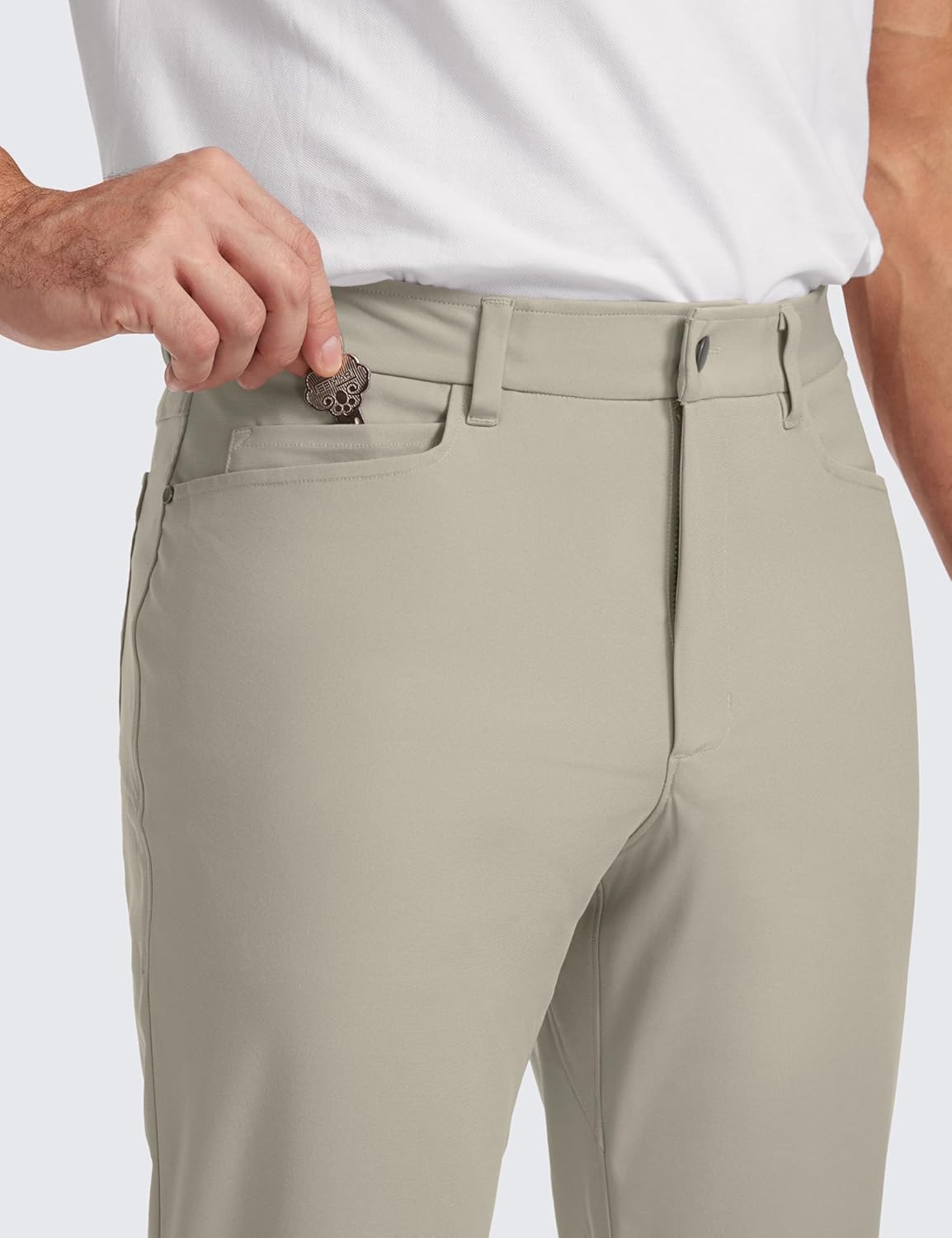 CRZ YOGA Mens All Day Comfy Golf Pants with 5Pocket  30quot32quot34 Quick Dry Lightweight Casual Work Stretch PantsKhali Barley