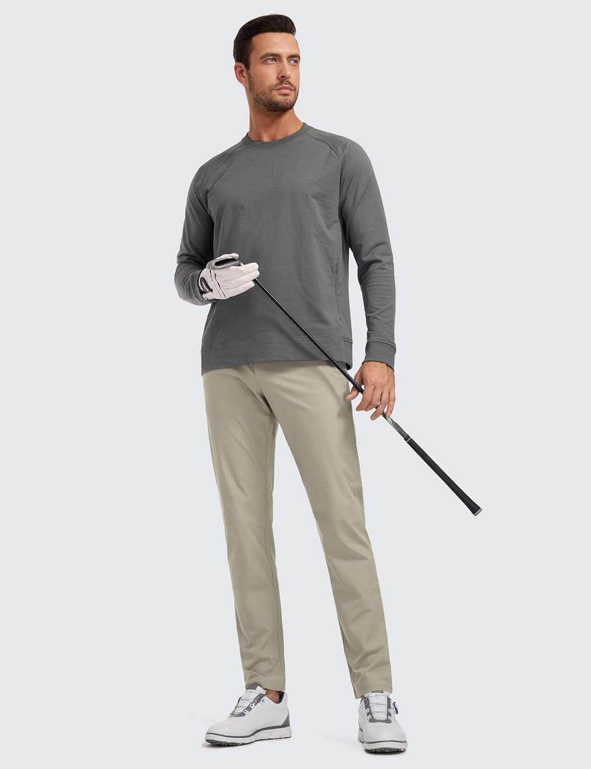 CRZ YOGA Mens All Day Comfy Golf Pants with 5Pocket  30quot32quot34 Quick Dry Lightweight Casual Work Stretch PantsKhali Barley