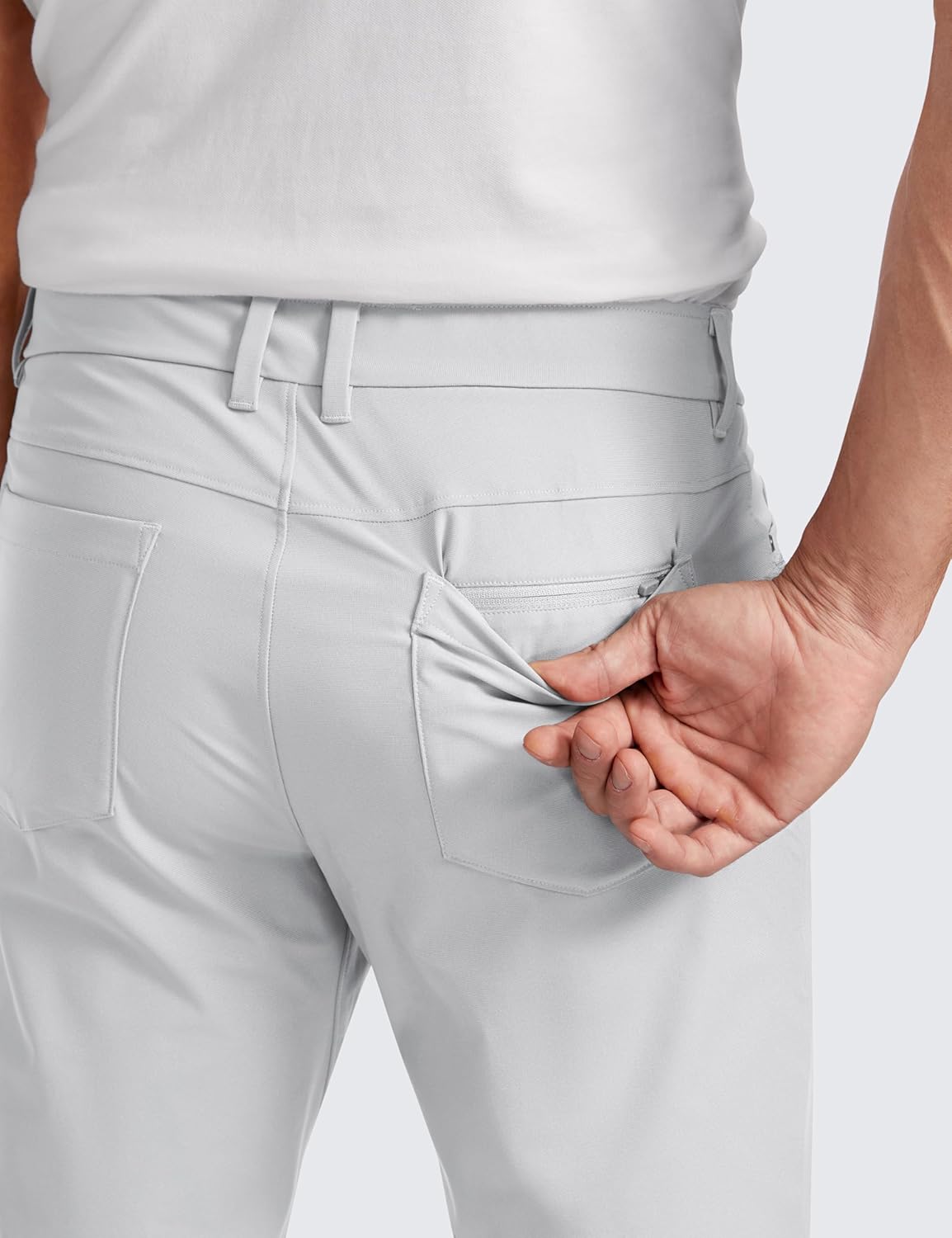 CRZ YOGA Mens All Day Comfy Golf Pants with 5Pocket  30quot32quot34 Quick Dry Lightweight Casual Work Stretch PantsPlatinum Grey