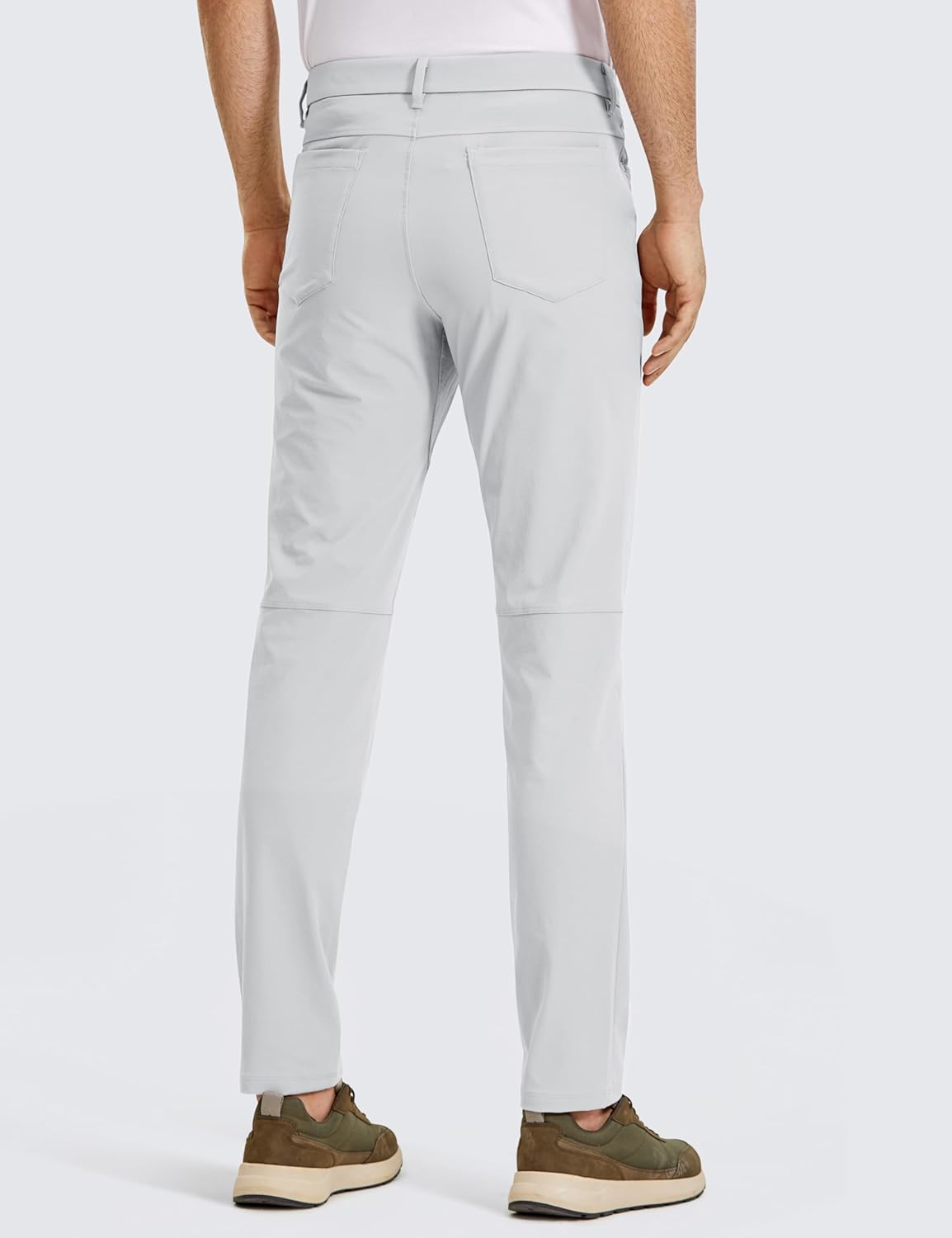 CRZ YOGA Mens All Day Comfy Golf Pants with 5Pocket  30quot32quot34 Quick Dry Lightweight Casual Work Stretch PantsPlatinum Grey