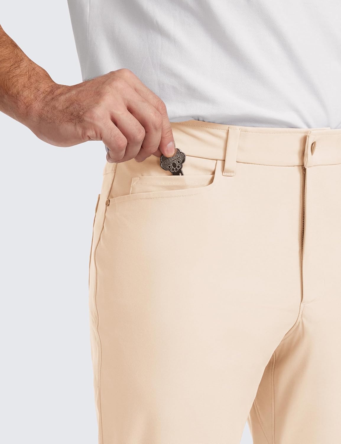 CRZ YOGA Mens All Day Comfy Golf Pants with 5Pocket  30quot32quot34 Quick Dry Lightweight Casual Work Stretch PantsRaw Linen