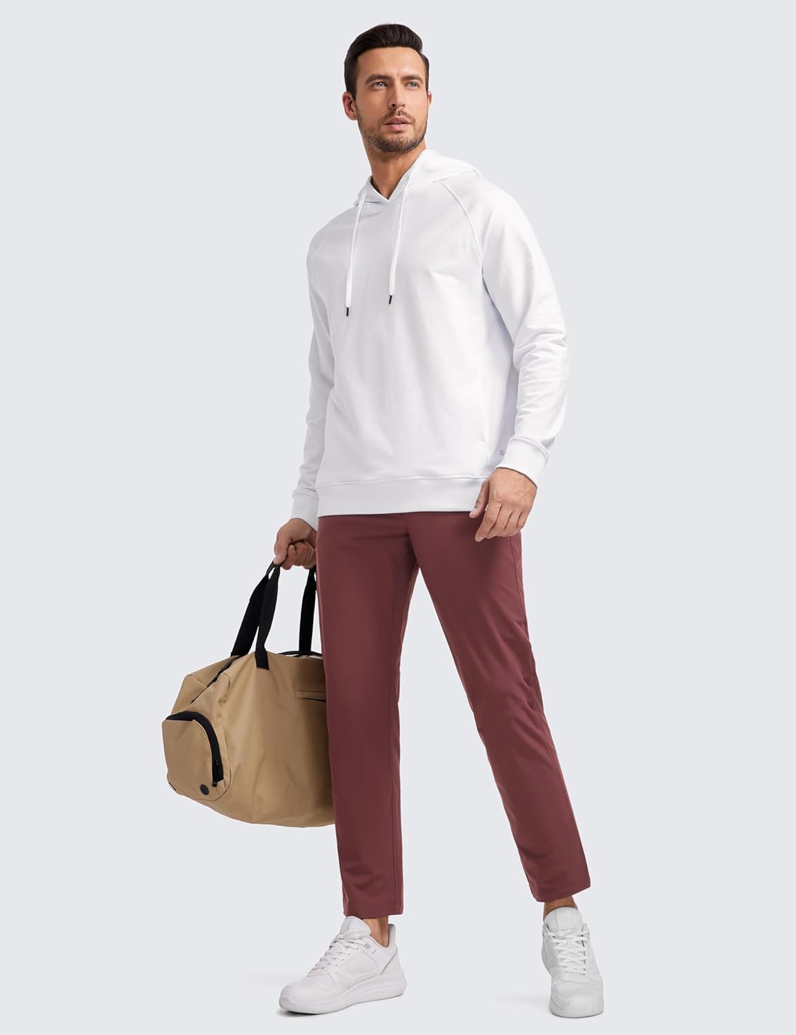 CRZ YOGA Mens All Day Comfy Golf Pants with 5Pocket  30quot32quot34 Quick Dry Lightweight Casual Work Stretch PantsSaddle Brown