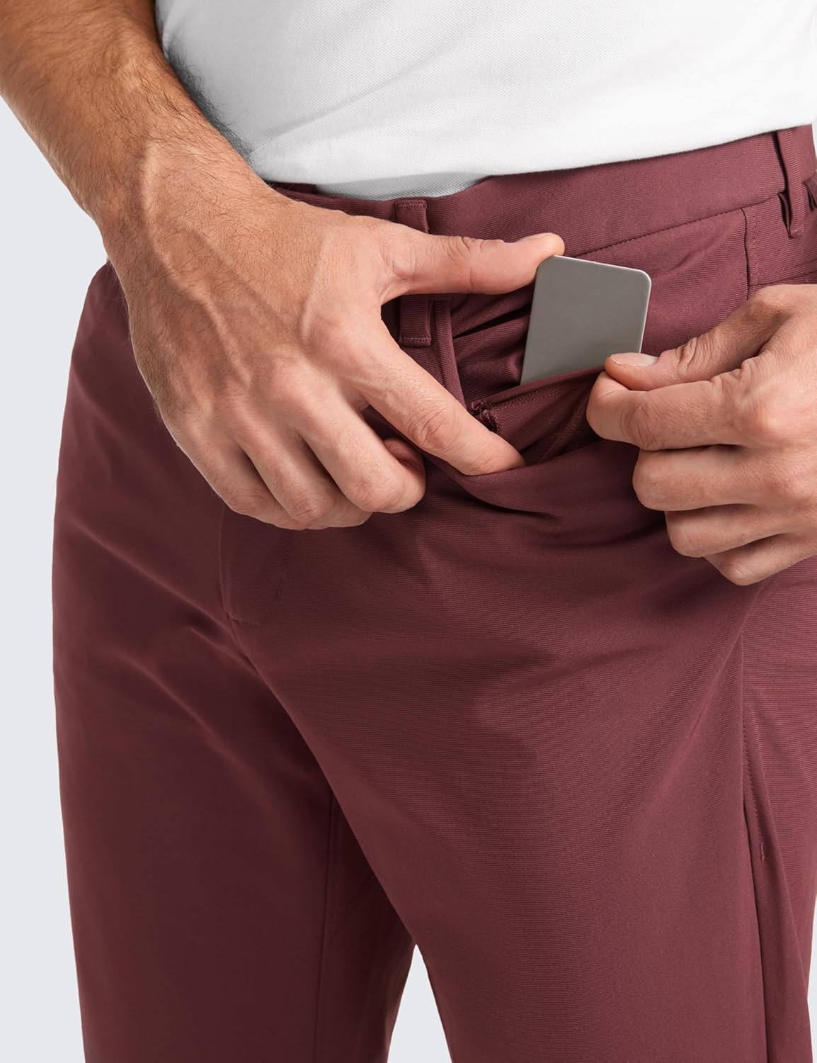CRZ YOGA Mens All Day Comfy Golf Pants with 5Pocket  30quot32quot34 Quick Dry Lightweight Casual Work Stretch PantsSaddle Brown