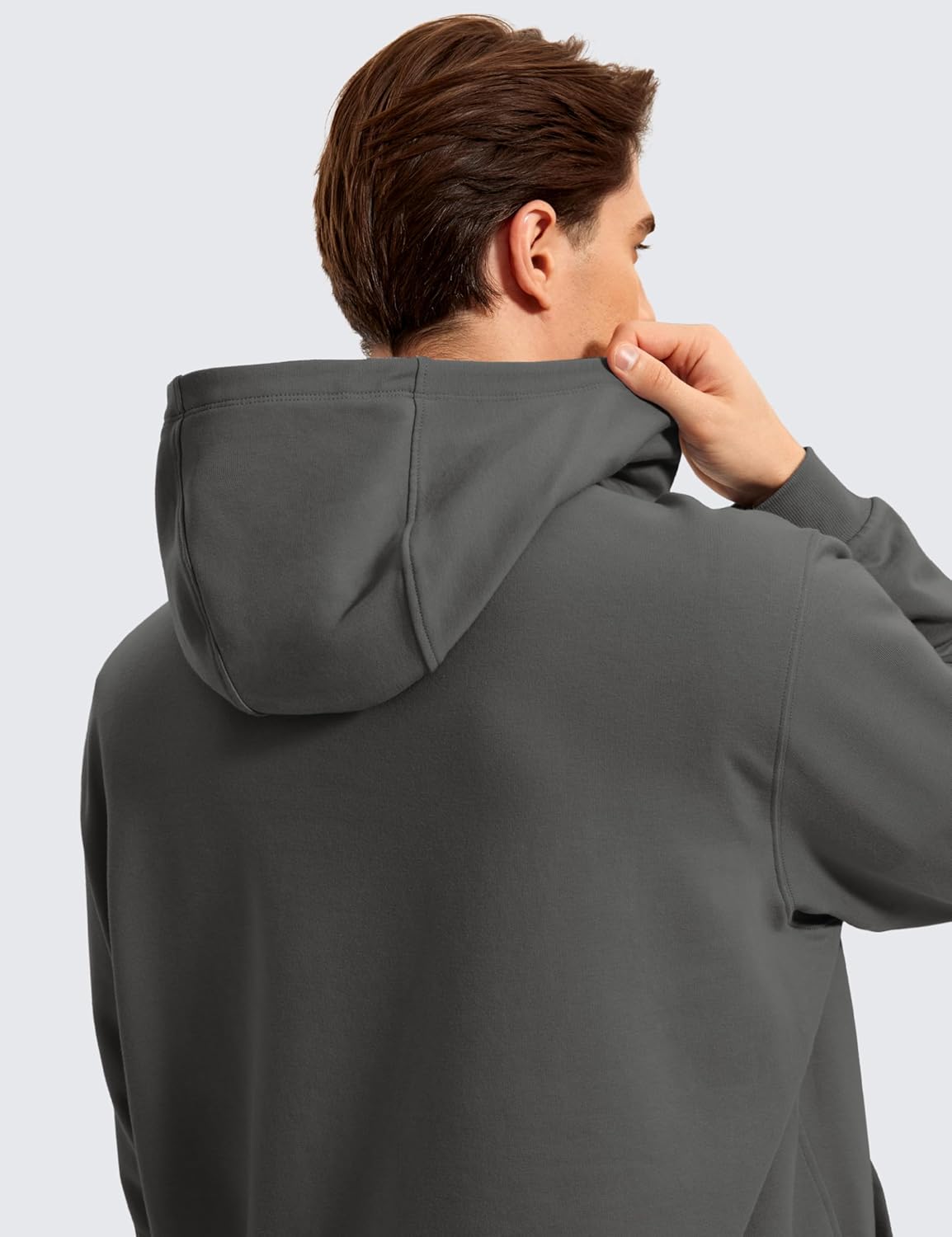 CRZ YOGA Mens Fleece Hoodies Basic Casual Hooded Sweatshirts Long Sleeve Pullover Workout Hoodie Tops with PocketAnthracite