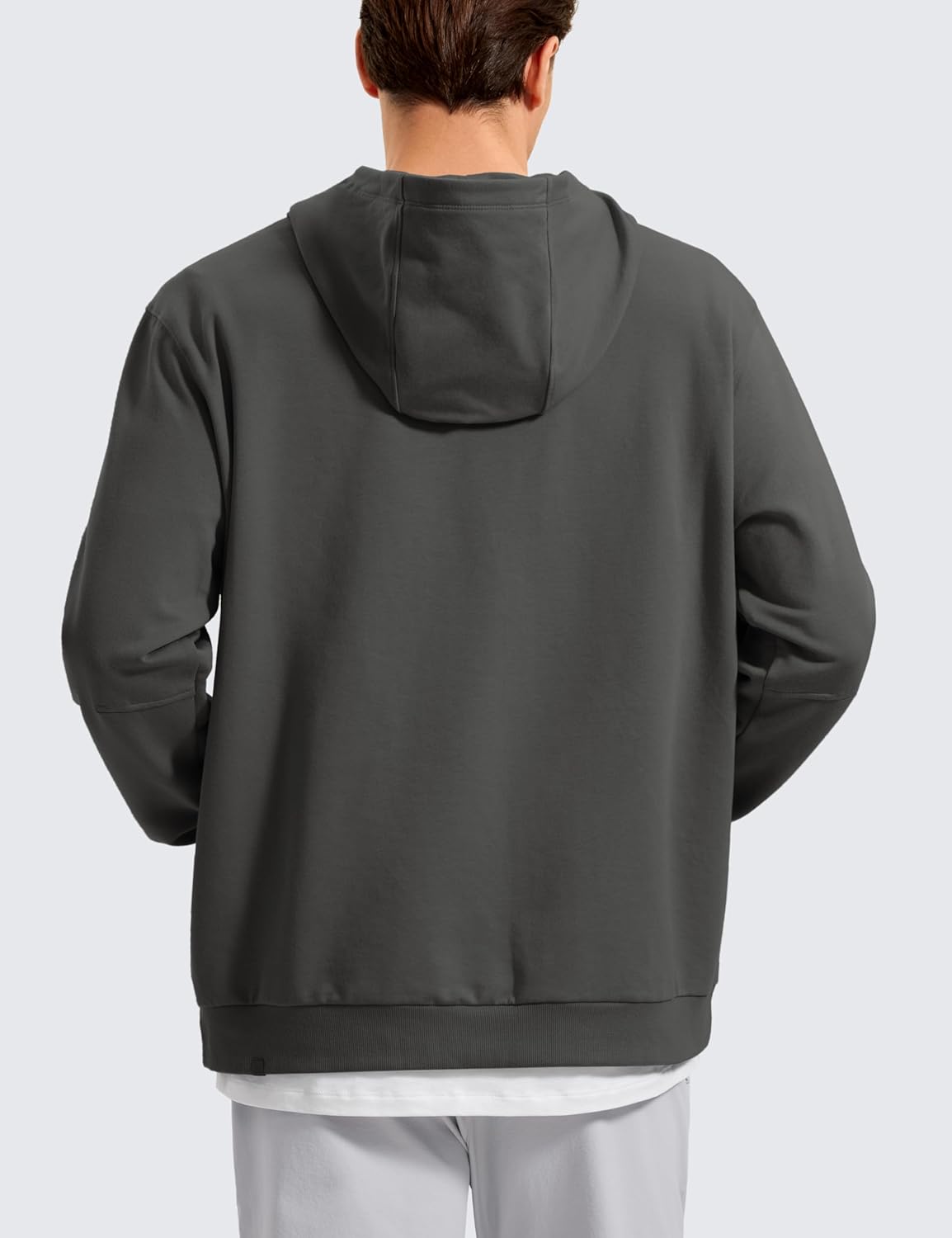 CRZ YOGA Mens Fleece Hoodies Basic Casual Hooded Sweatshirts Long Sleeve Pullover Workout Hoodie Tops with PocketAnthracite