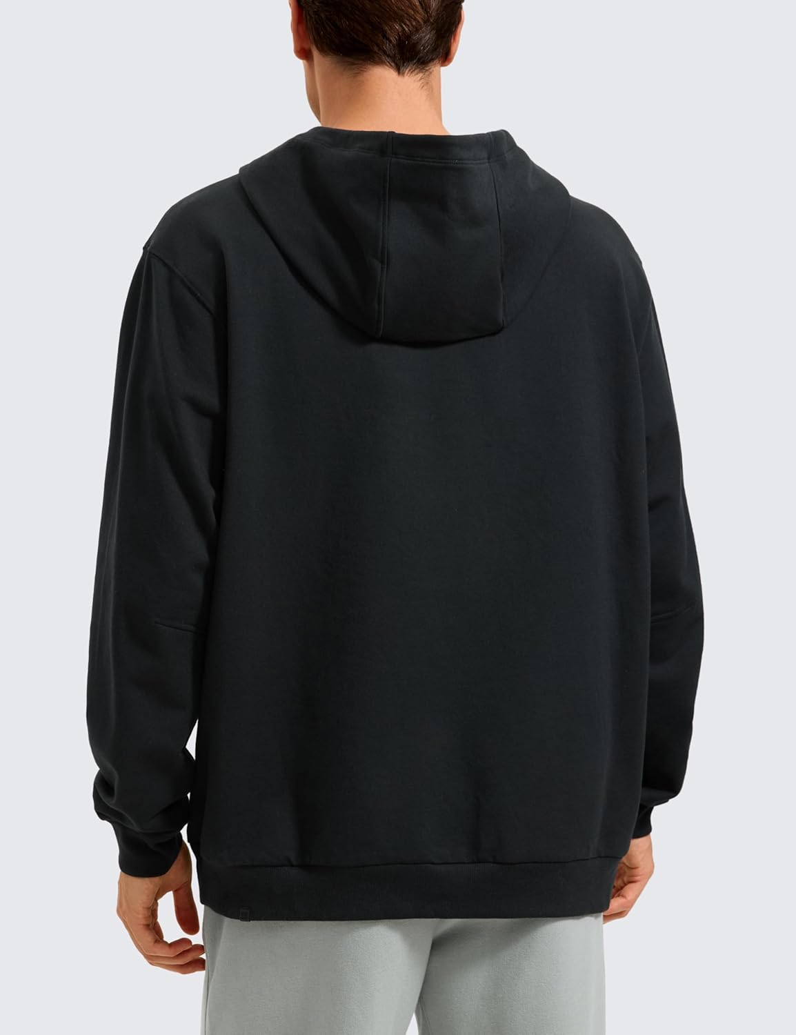 CRZ YOGA Mens Fleece Hoodies Basic Casual Hooded Sweatshirts Long Sleeve Pullover Workout Hoodie Tops with PocketBlack