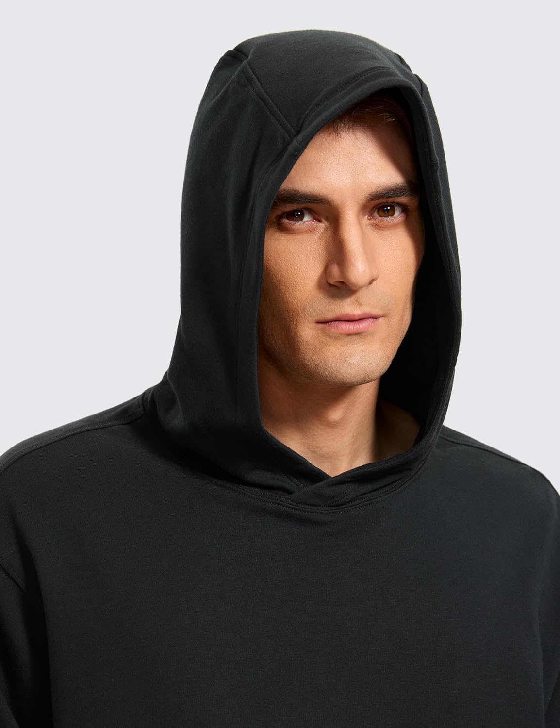 CRZ YOGA Mens Fleece Hoodies Basic Casual Hooded Sweatshirts Long Sleeve Pullover Workout Hoodie Tops with PocketBlack