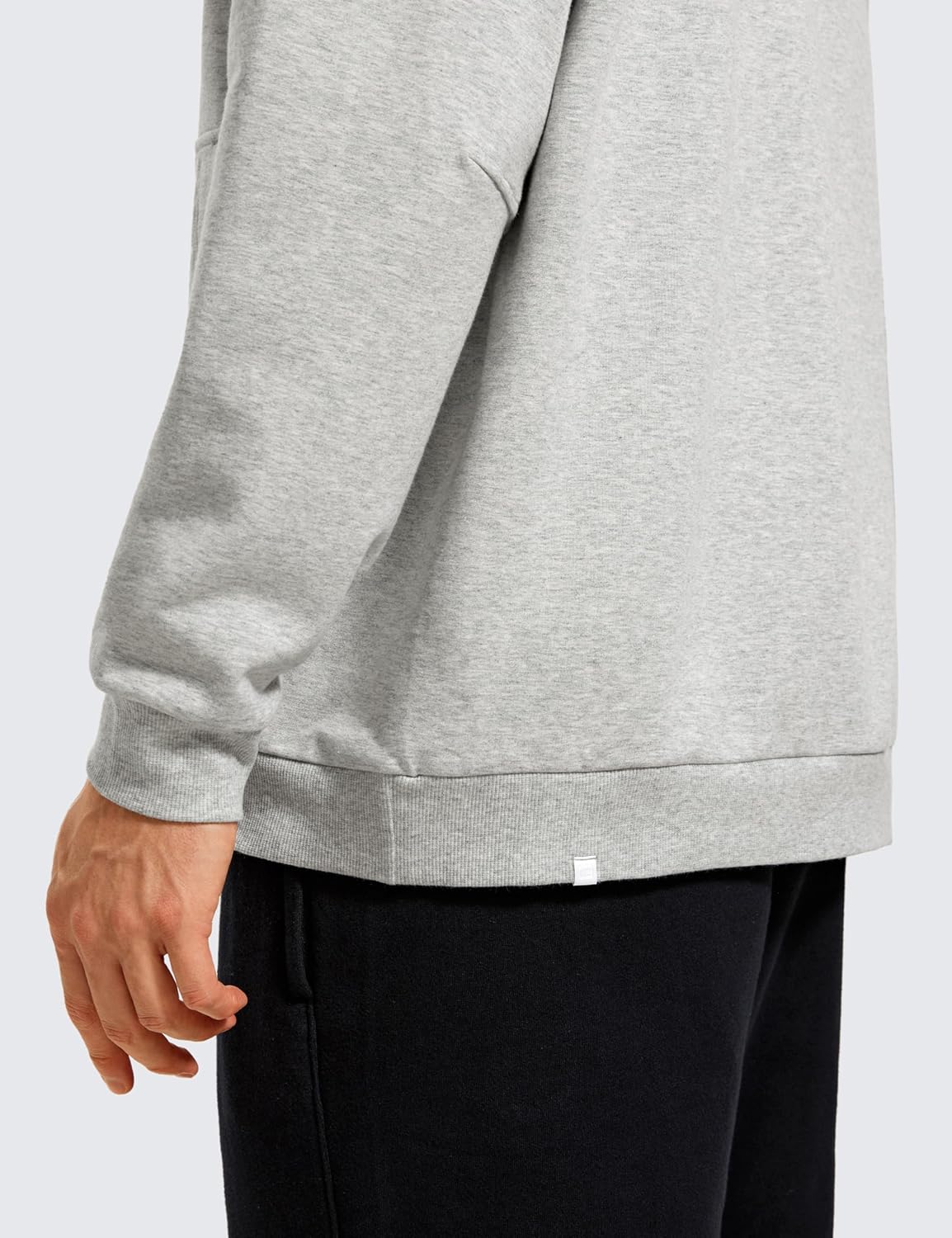 CRZ YOGA Mens Fleece Hoodies Basic Casual Hooded Sweatshirts Long Sleeve Pullover Workout Hoodie Tops with PocketDove Grey Heather