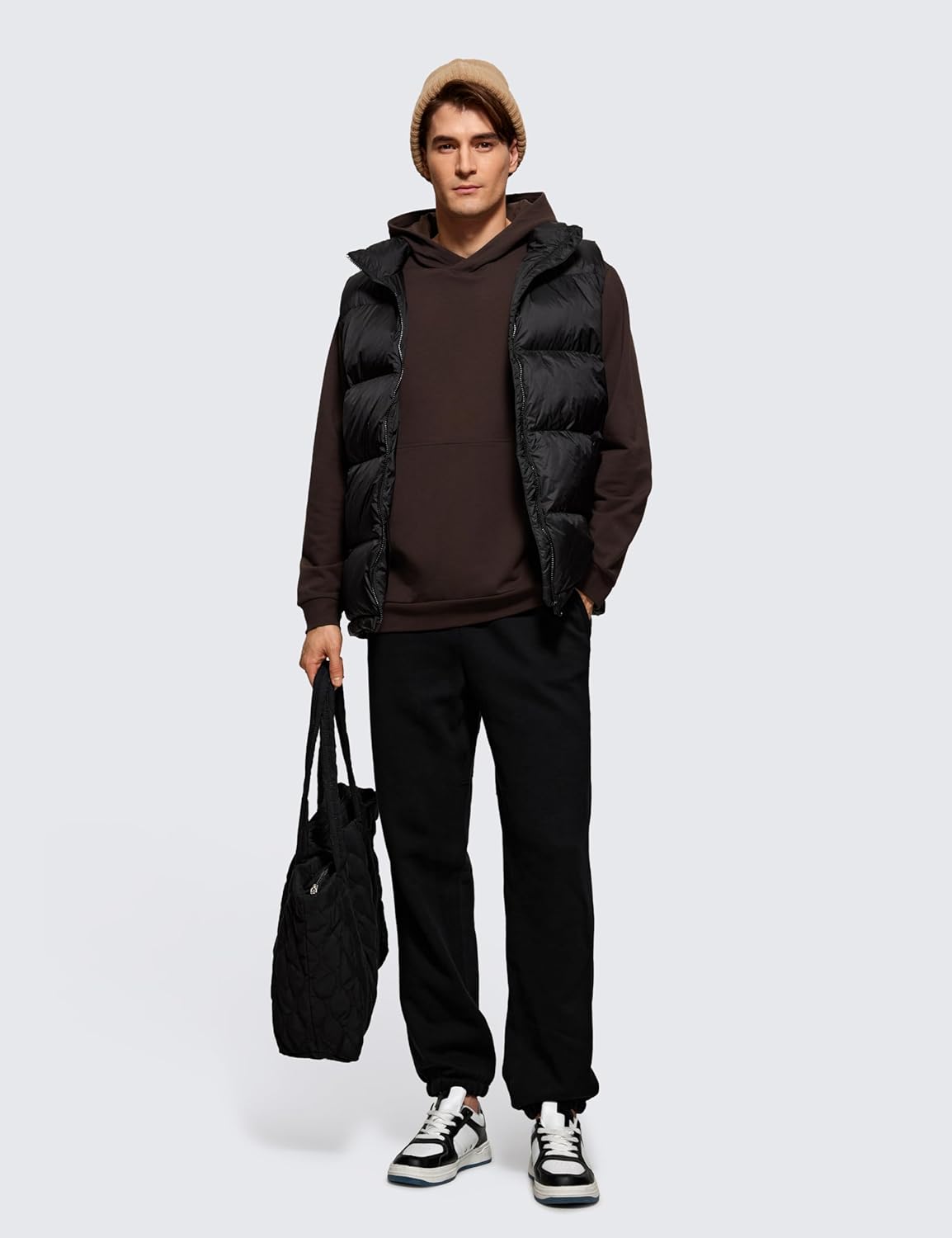 CRZ YOGA Mens Fleece Hoodies Basic Casual Hooded Sweatshirts Long Sleeve Pullover Workout Hoodie Tops with PocketHot Fudge Brown