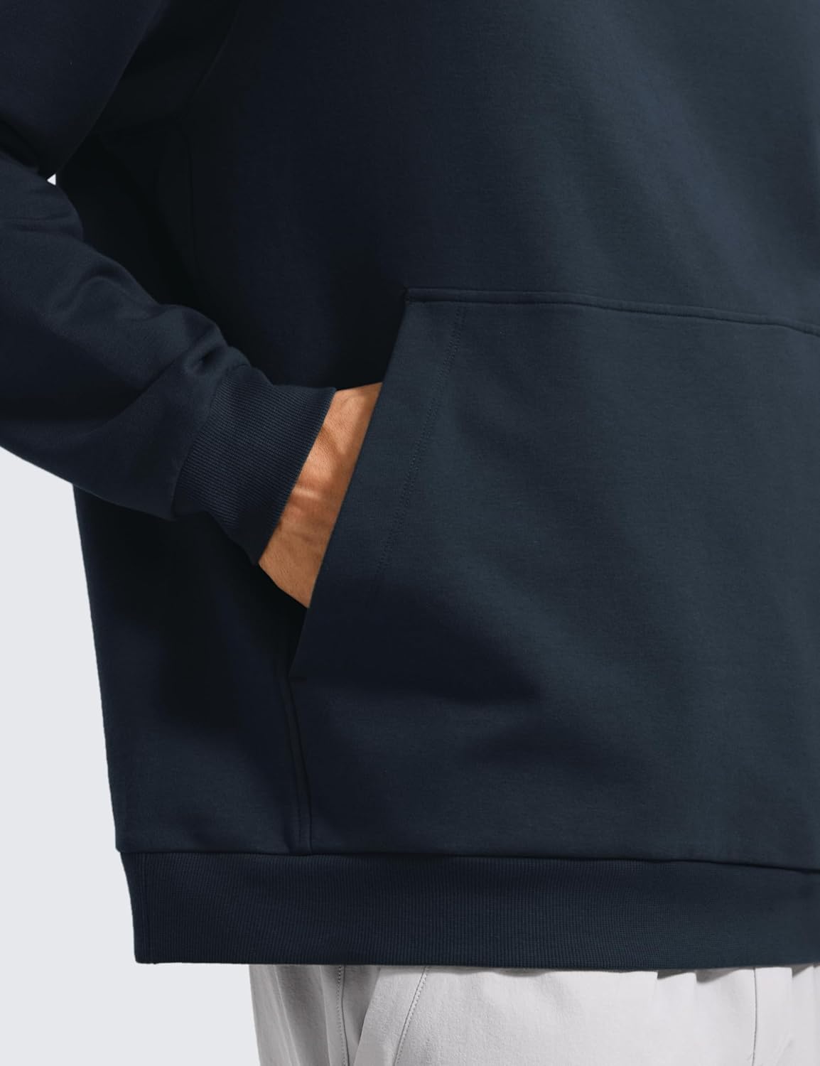 CRZ YOGA Mens Fleece Hoodies Basic Casual Hooded Sweatshirts Long Sleeve Pullover Workout Hoodie Tops with PocketTrue Navy