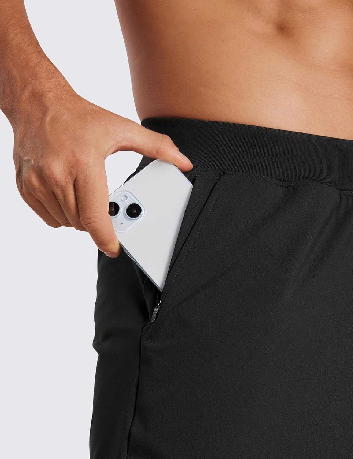 CRZ YOGA Mens FourWay Stretch Workout Shorts  5quot Soft Durable Casual Athletic Shorts with Pocket Gym Running HikingBlack