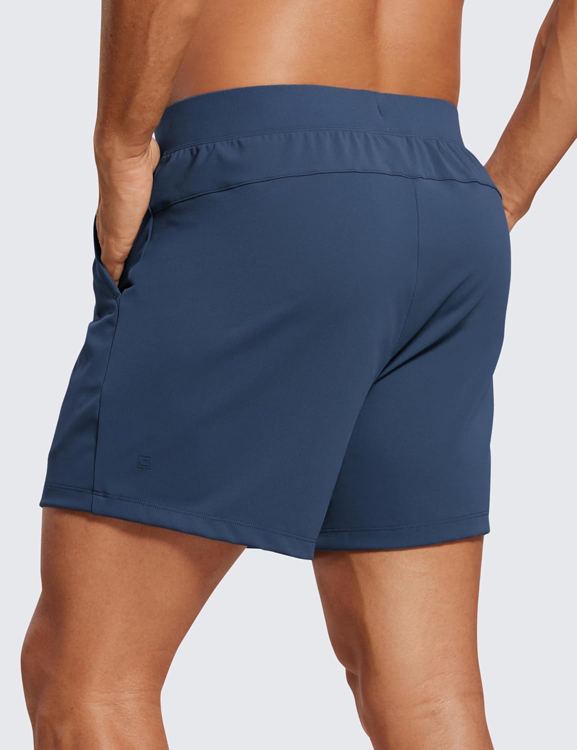 CRZ YOGA Mens FourWay Stretch Workout Shorts  5quot Soft Durable Casual Athletic Shorts with Pocket Gym Running HikingElectric Blue