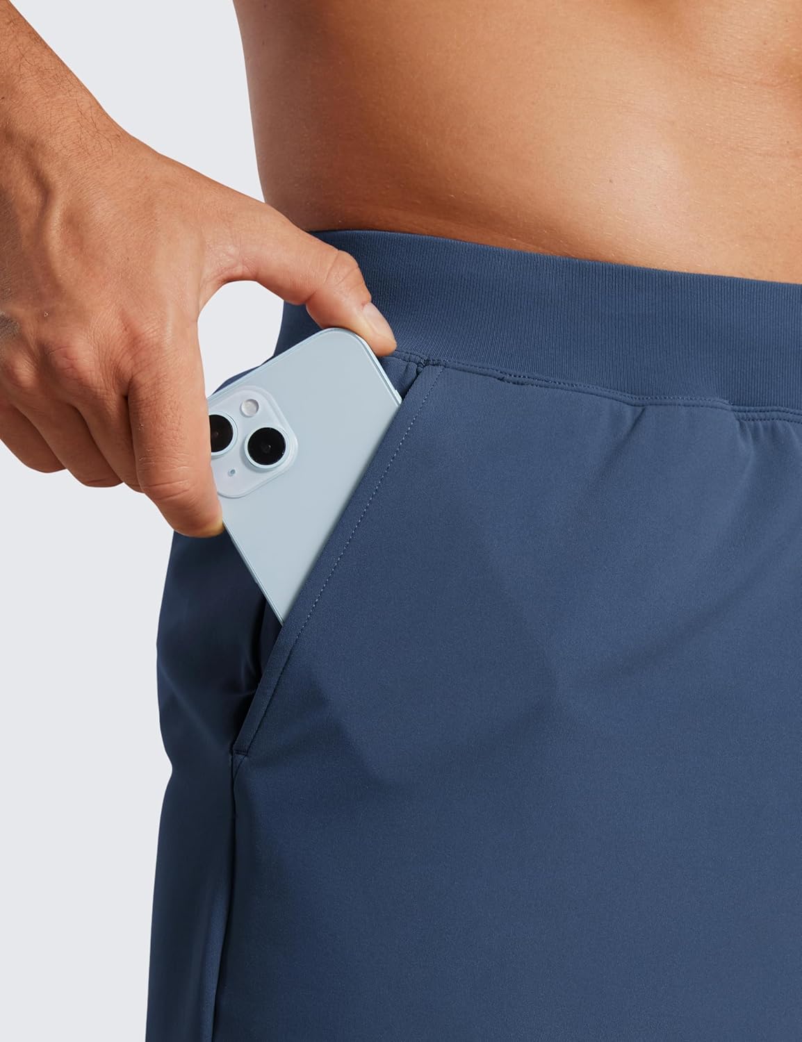 CRZ YOGA Mens FourWay Stretch Workout Shorts  5quot Soft Durable Casual Athletic Shorts with Pocket Gym Running HikingElectric Blue