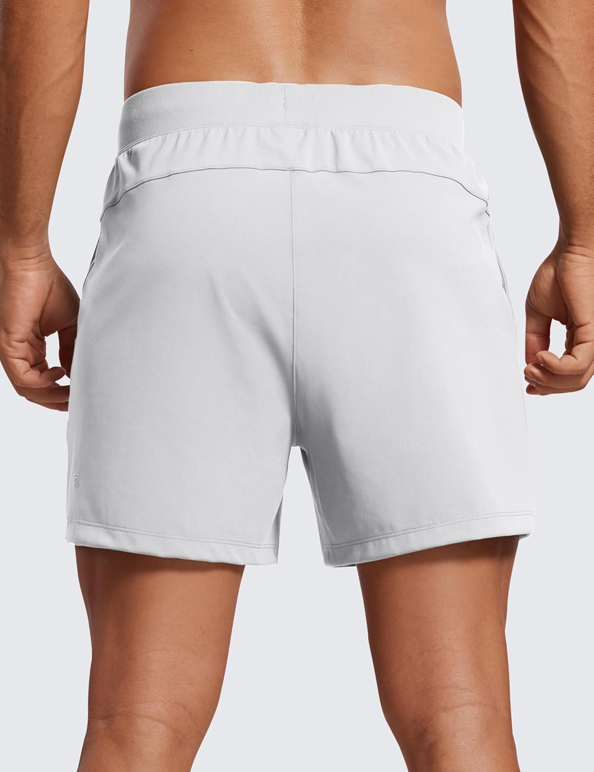 CRZ YOGA Mens FourWay Stretch Workout Shorts  5quot Soft Durable Casual Athletic Shorts with Pocket Gym Running HikingPlatinum Grey