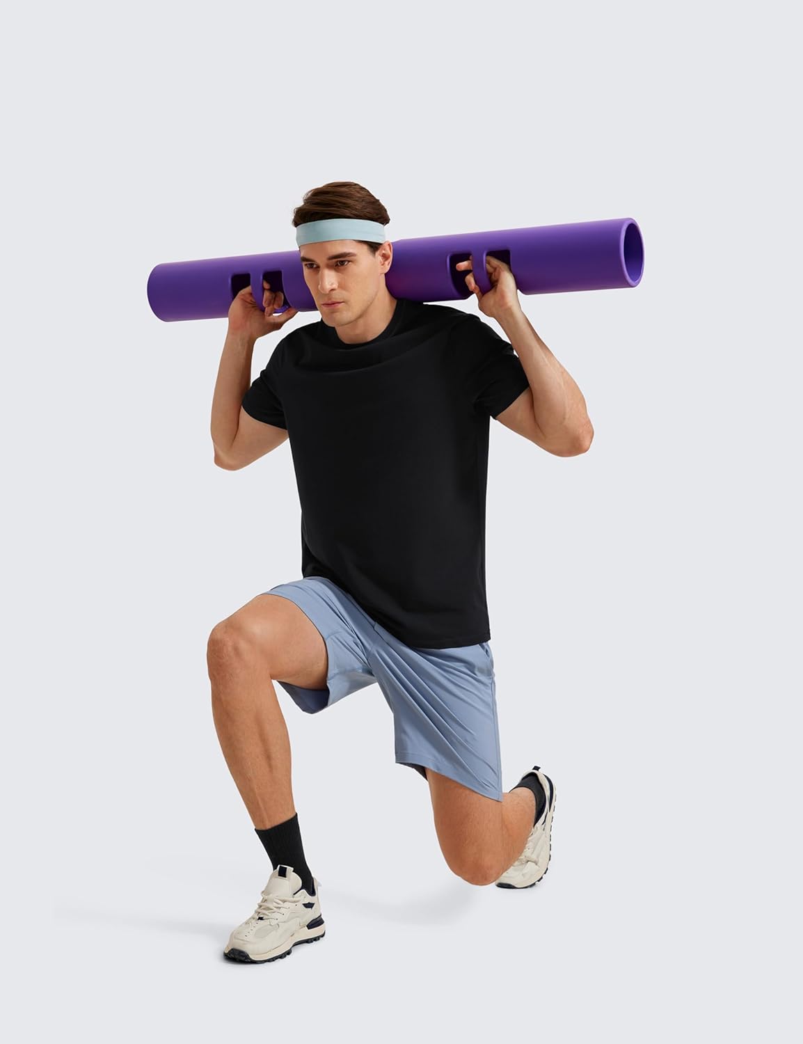 CRZ YOGA Mens Pima Cotton TShirts Short Sleeve Crew Neck Casual Shirts Breathable Workout Daily Tee TopsBlack
