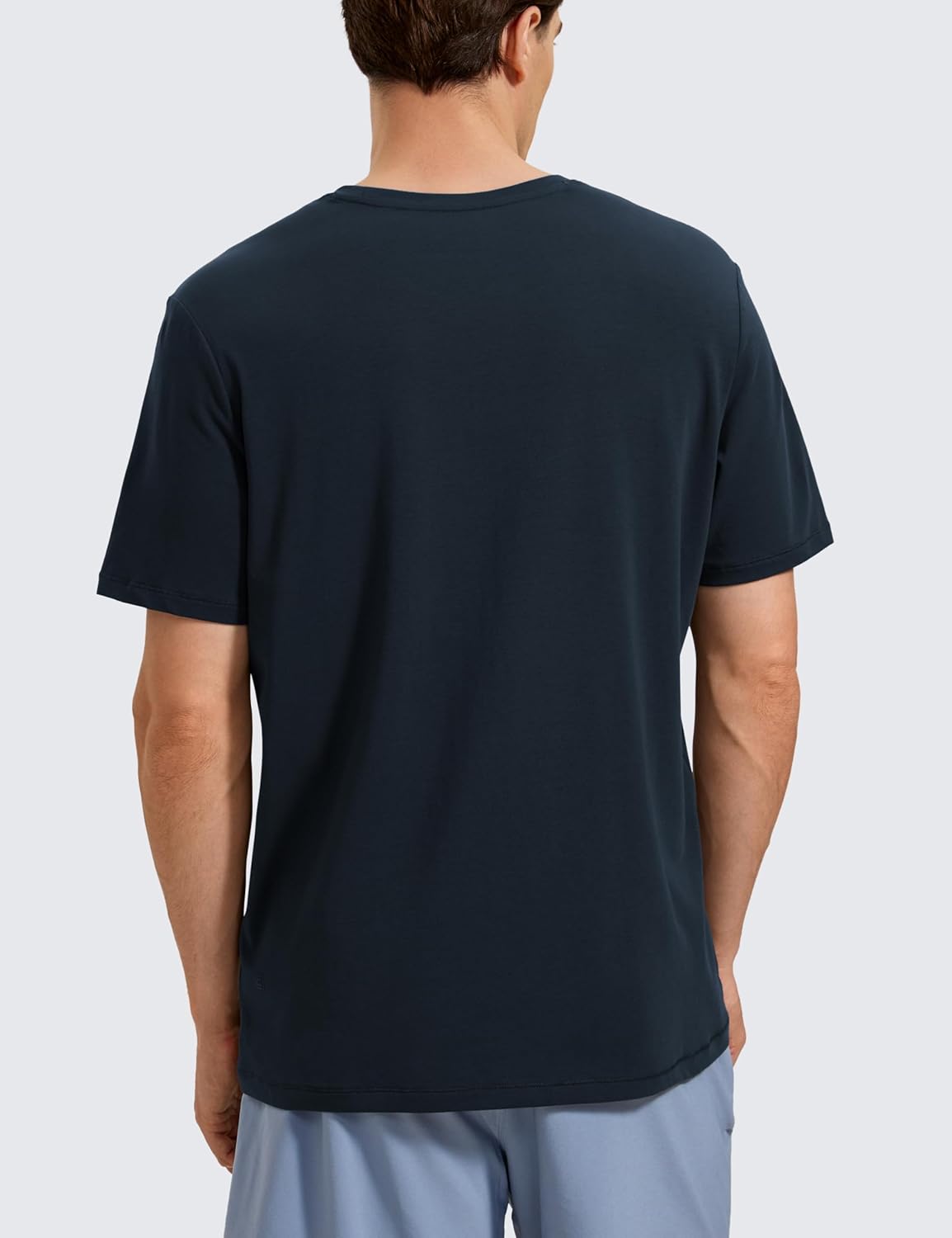 CRZ YOGA Mens Pima Cotton TShirts Short Sleeve Crew Neck Casual Shirts Breathable Workout Daily Tee TopsTrue Navy
