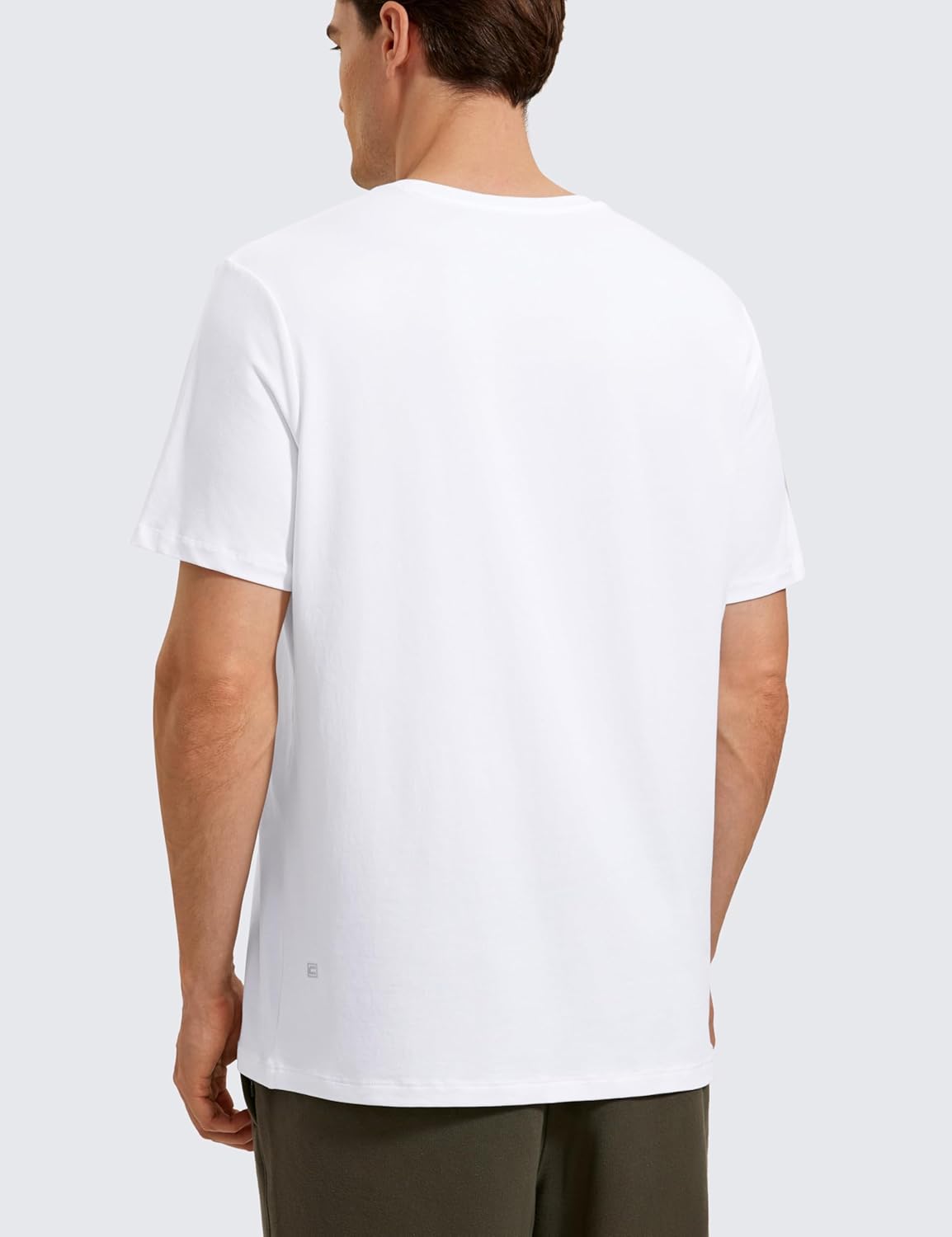 CRZ YOGA Mens Pima Cotton TShirts Short Sleeve Crew Neck Casual Shirts Breathable Workout Daily Tee TopsWhite