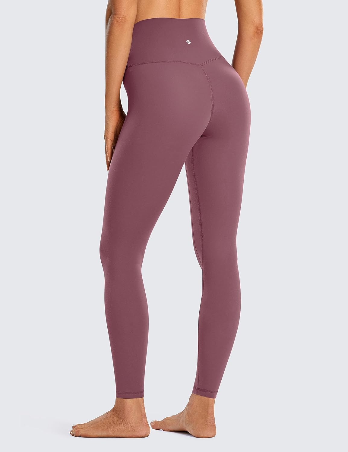 CRZ YOGA Womens Brushed Naked Feeling Workout Leggings 28quot High Waisted Gym Compression Tummy Control Yoga PantsAntique Bark