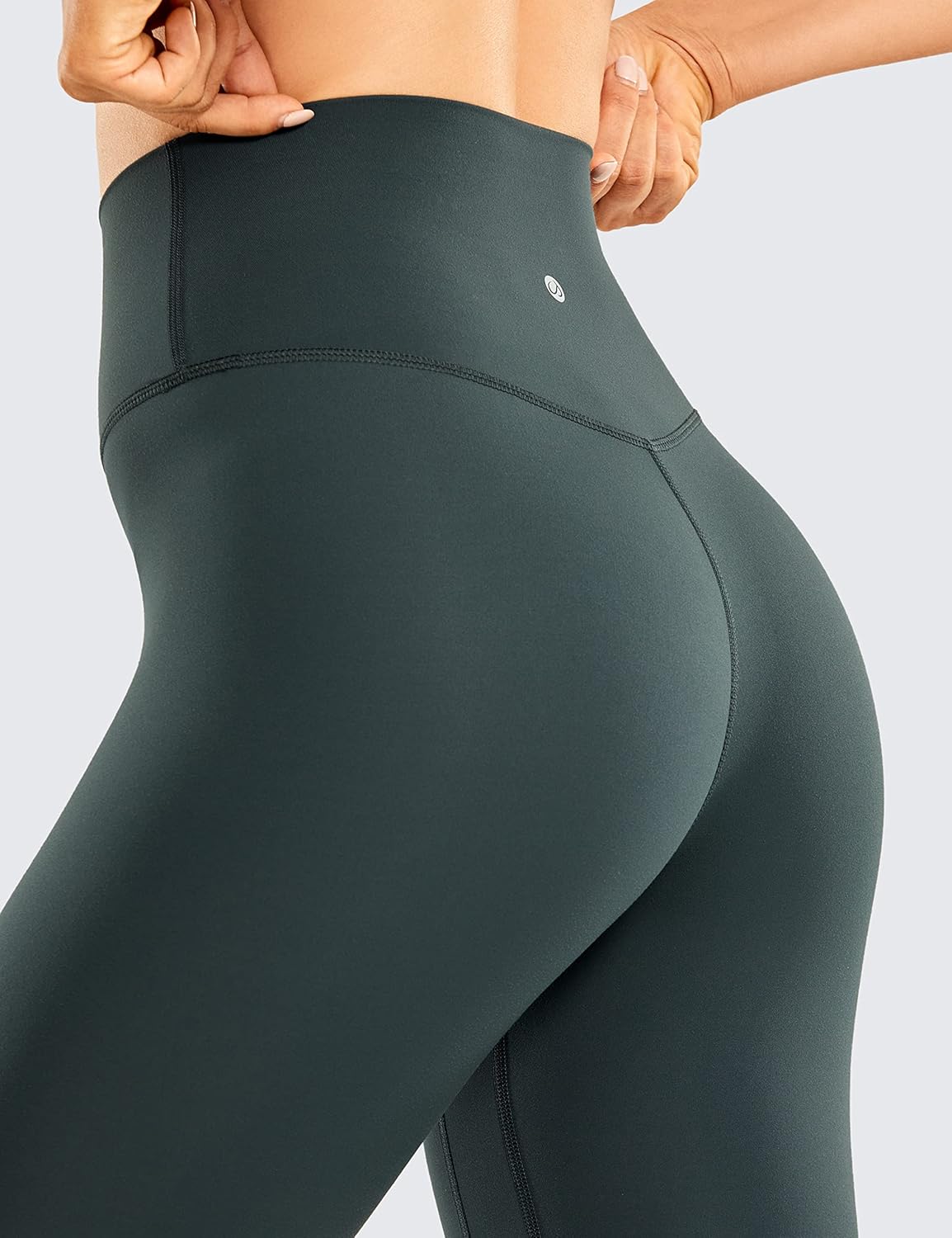 CRZ YOGA Womens Brushed Naked Feeling Workout Leggings 28quot High Waisted Gym Compression Tummy Control Yoga PantsMelanite