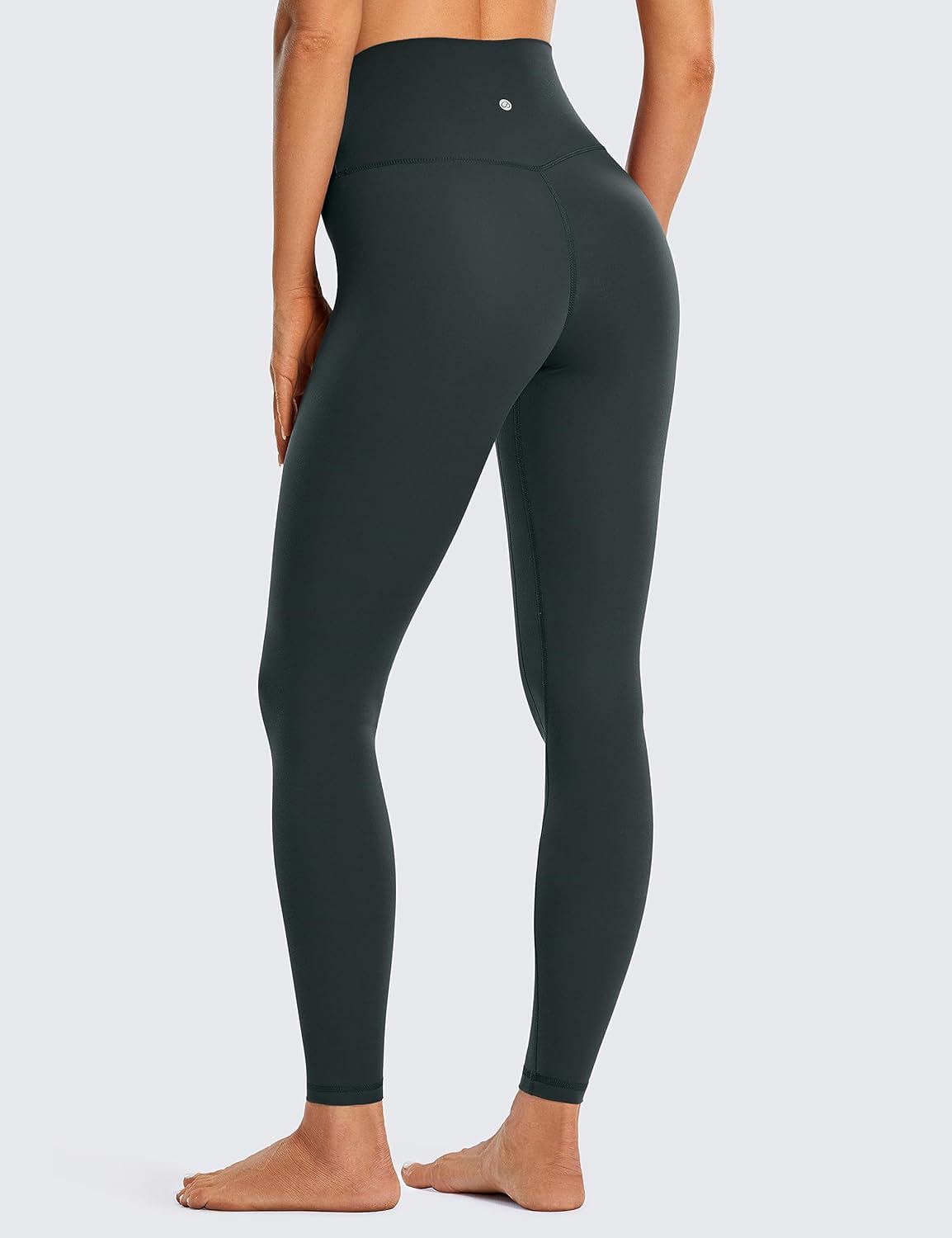 CRZ YOGA Womens Brushed Naked Feeling Workout Leggings 28quot High Waisted Gym Compression Tummy Control Yoga PantsMelanite