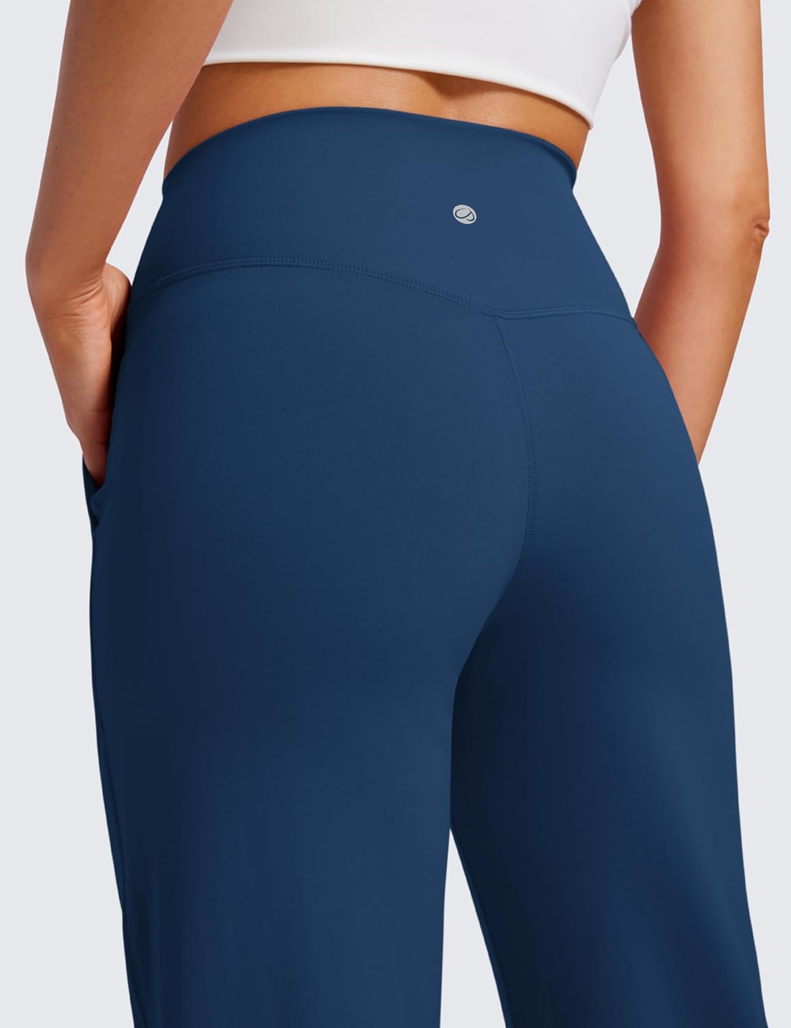 CRZ YOGA Womens Butterluxe High Waist Wide Leg Pants with Pockets 31quot  Buttery Soft Comfy Casual Yoga Lounge PantsFrench Navy