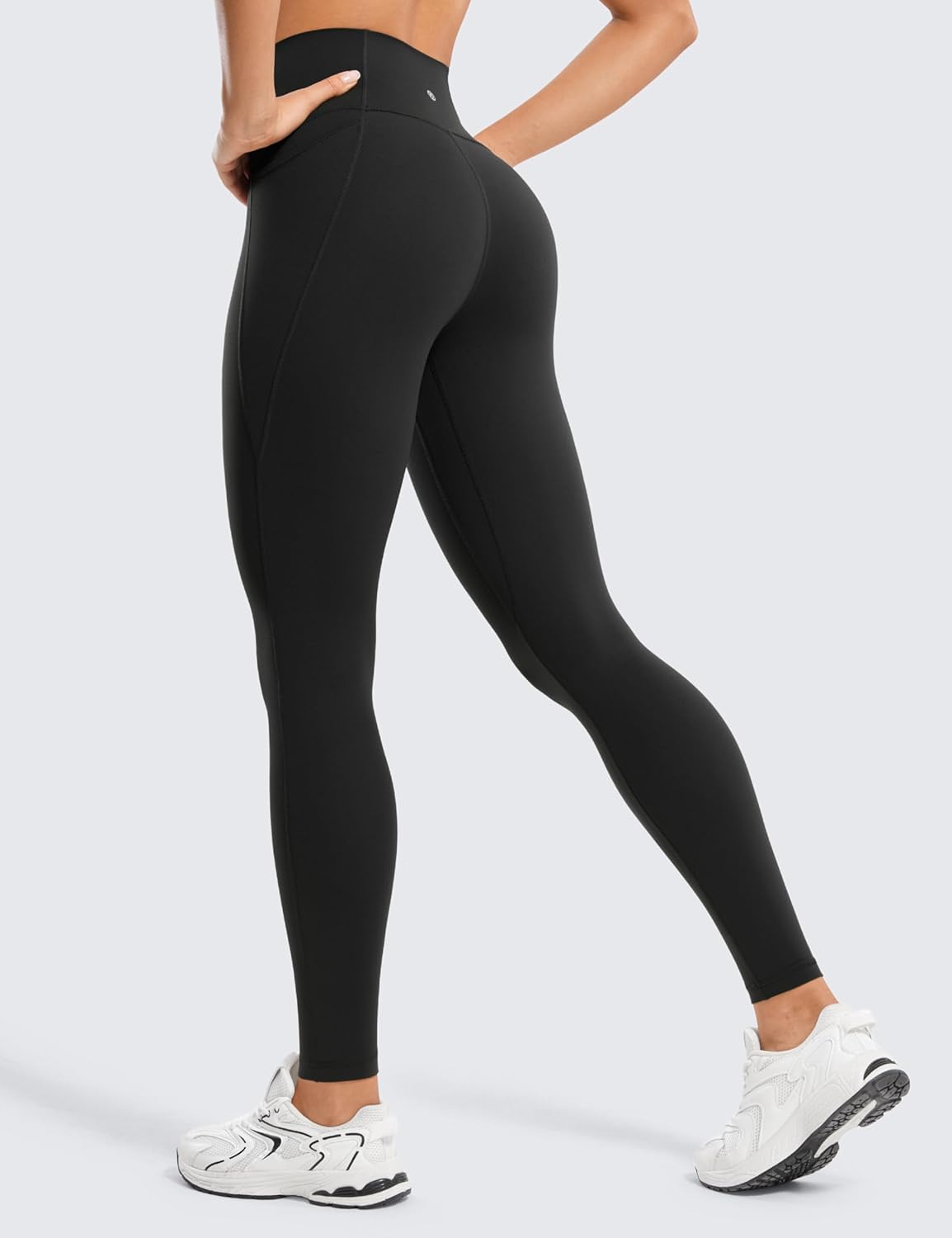 CRZ YOGA Womens Butterluxe Workout Leggings 28 Inches  High Waisted Gym Yoga Pants with Pockets Running Buttery SoftBlack