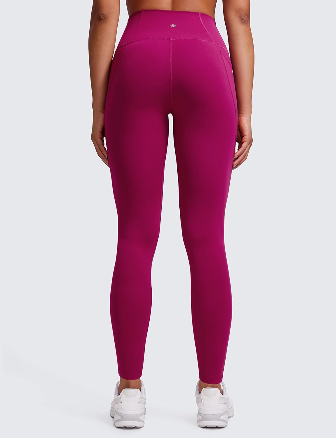 CRZ YOGA Womens Butterluxe Workout Leggings 28 Inches  High Waisted Gym Yoga Pants with Pockets Running Buttery SoftMagenta Purple