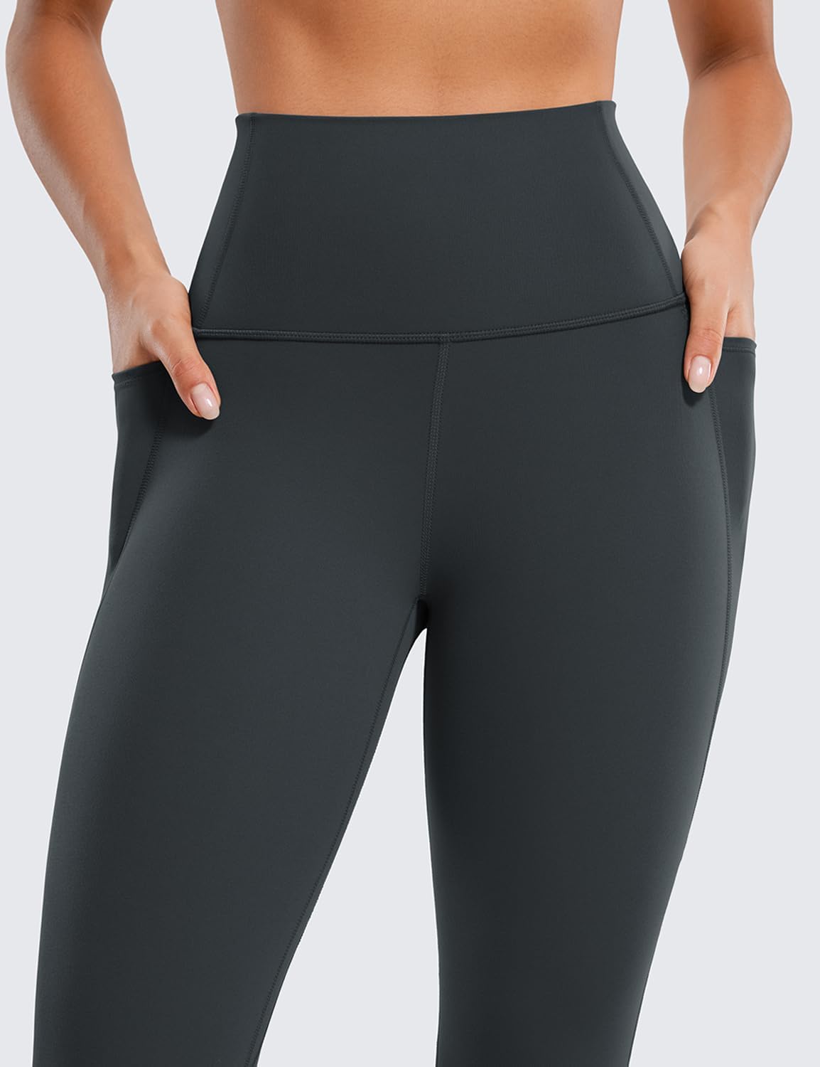 CRZ YOGA Womens Butterluxe Workout Leggings 28 Inches  High Waisted Gym Yoga Pants with Pockets Running Buttery SoftMelanite