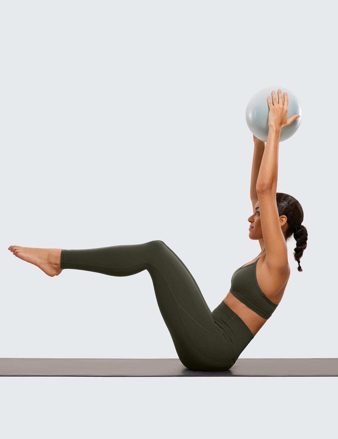 CRZ YOGA Womens Butterluxe Workout Leggings 28 Inches  High Waisted Gym Yoga Pants with Pockets Running Buttery SoftOlive Green